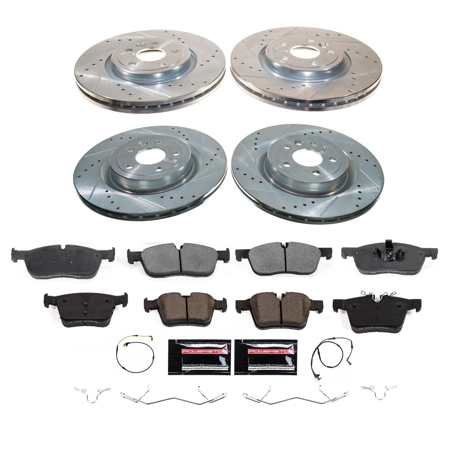 Power Stop - K8204 - Front and Rear - Disc Brake Pad and Rotor Kit image 1