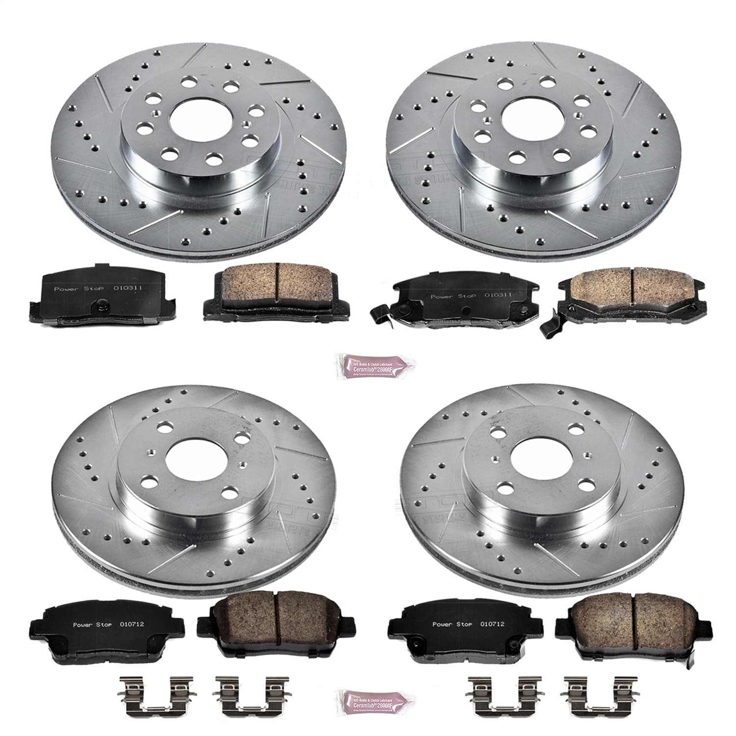 Power Stop - K822 - Front and Rear - Disc Brake Pad and Rotor Kit image 1