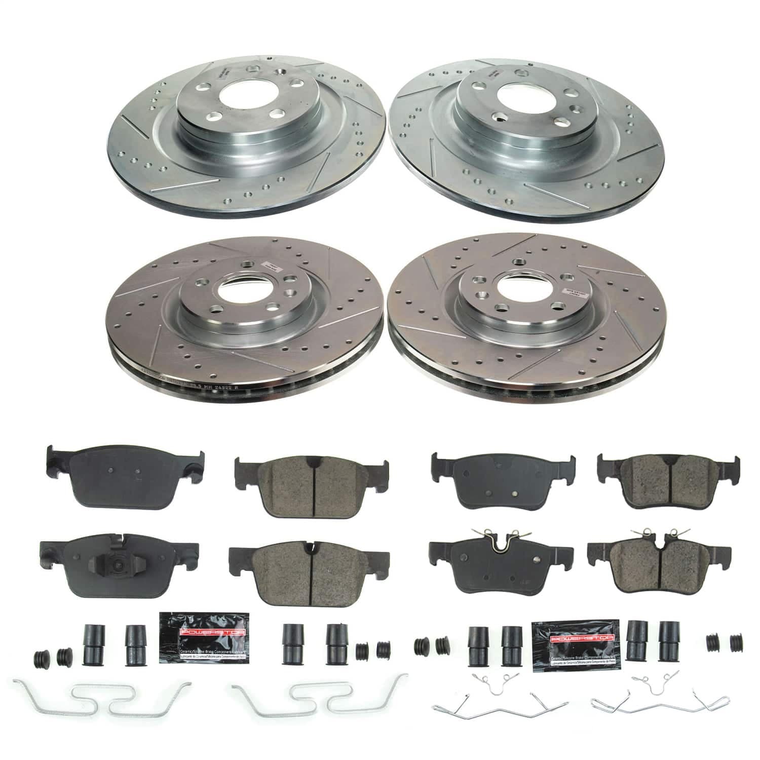 Power Stop - K8226 - Front and Rear - Disc Brake Pad and Rotor Kit image 1