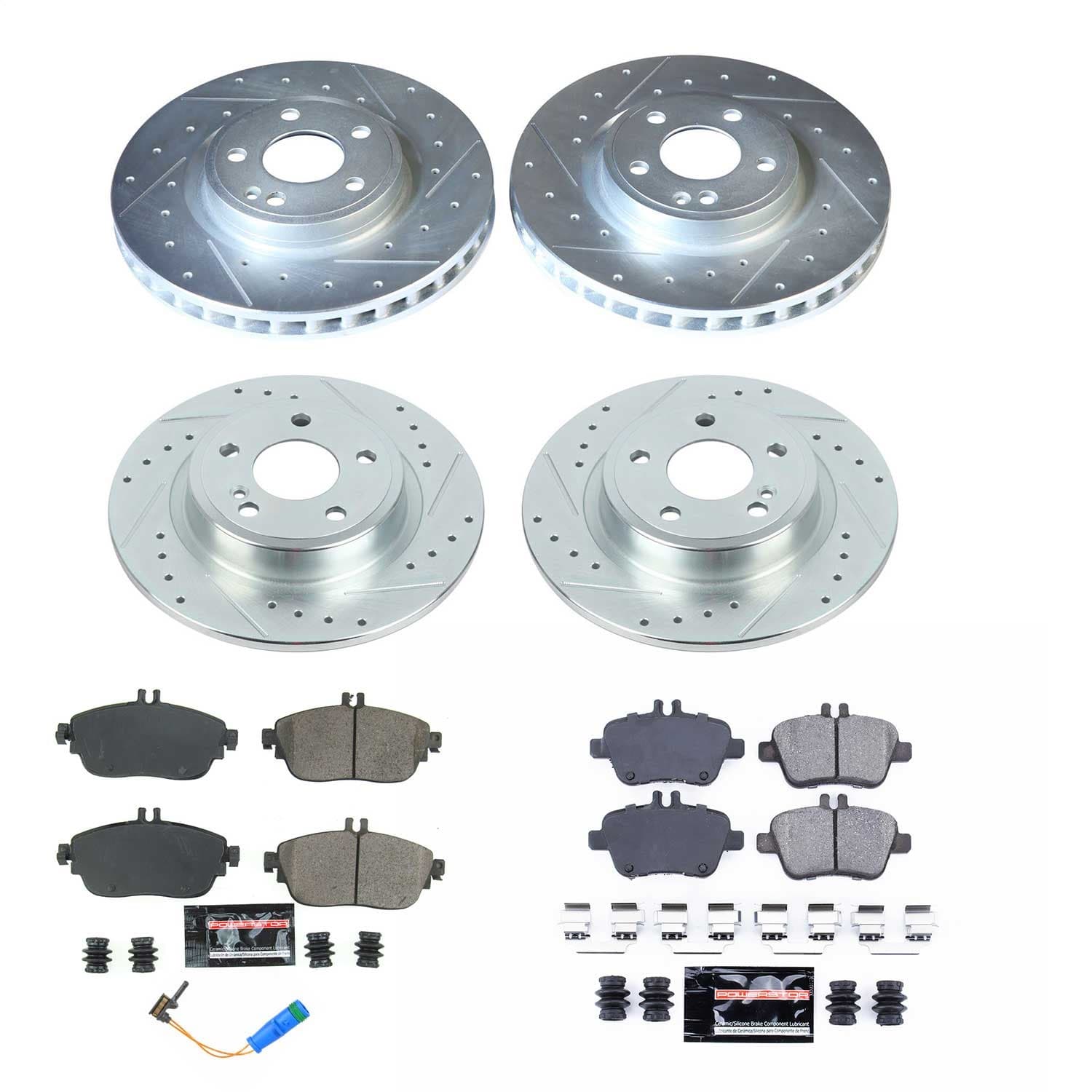 Power Stop - K8262 - Front and Rear - Disc Brake Pad and Rotor Kit image 1