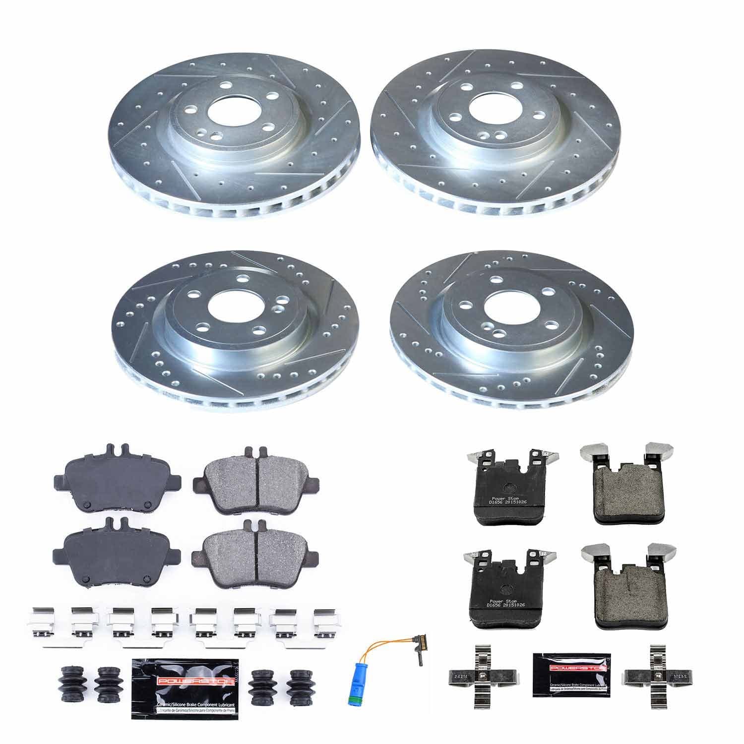 Power Stop - K8265 - Front and Rear - Disc Brake Pad and Rotor Kit image 1