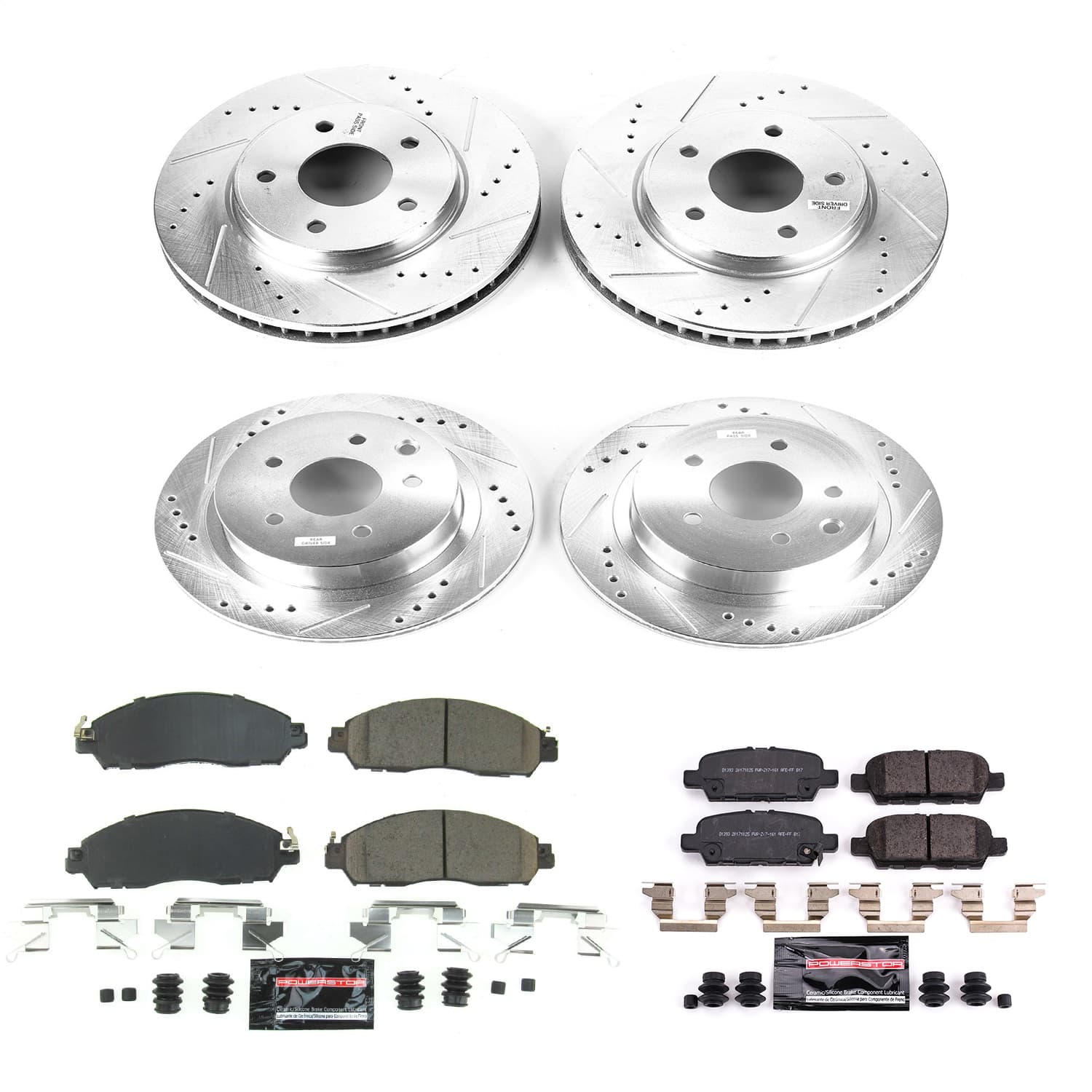 Power Stop - K8273 - Front and Rear - Disc Brake Pad and Rotor Kit image 1