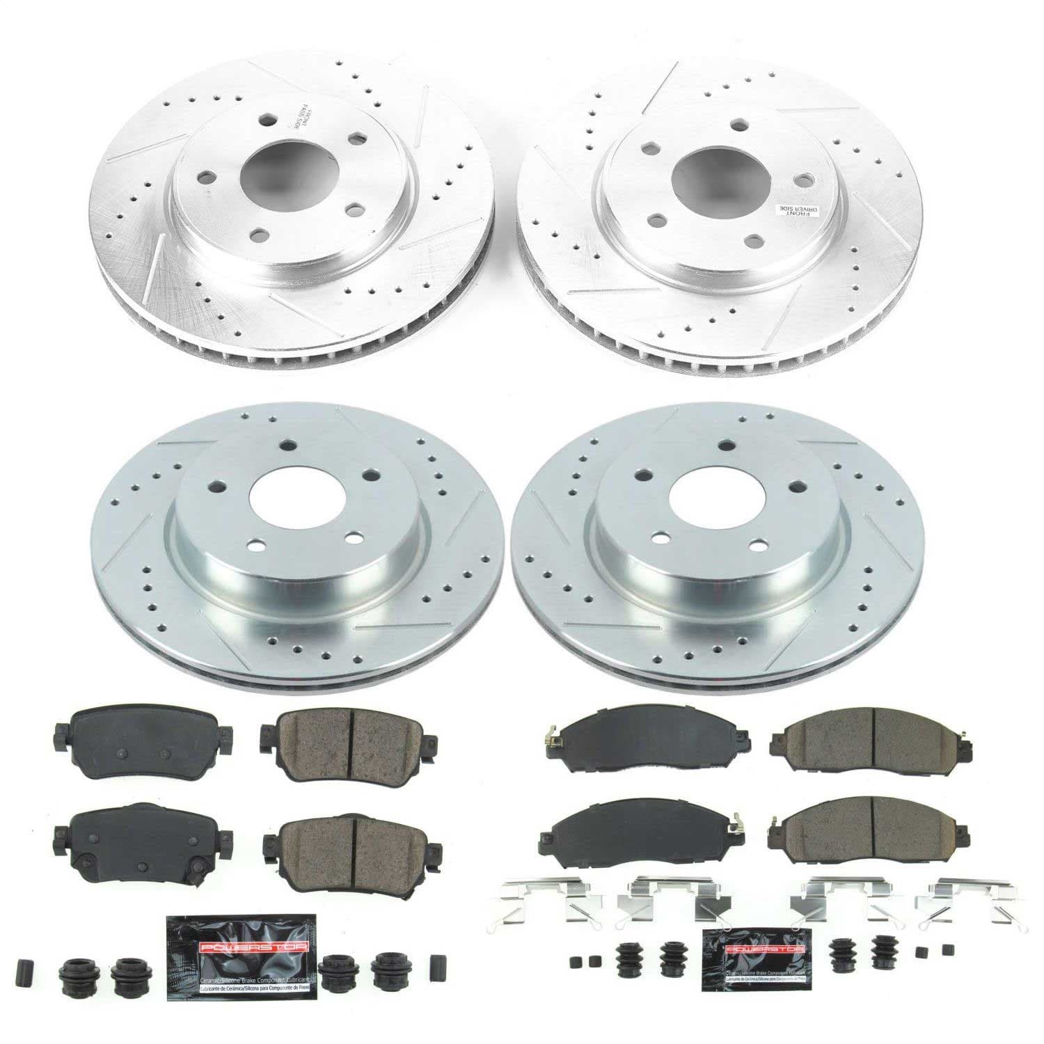 Power Stop - K8274 - Front and Rear - Disc Brake Pad and Rotor Kit image 1