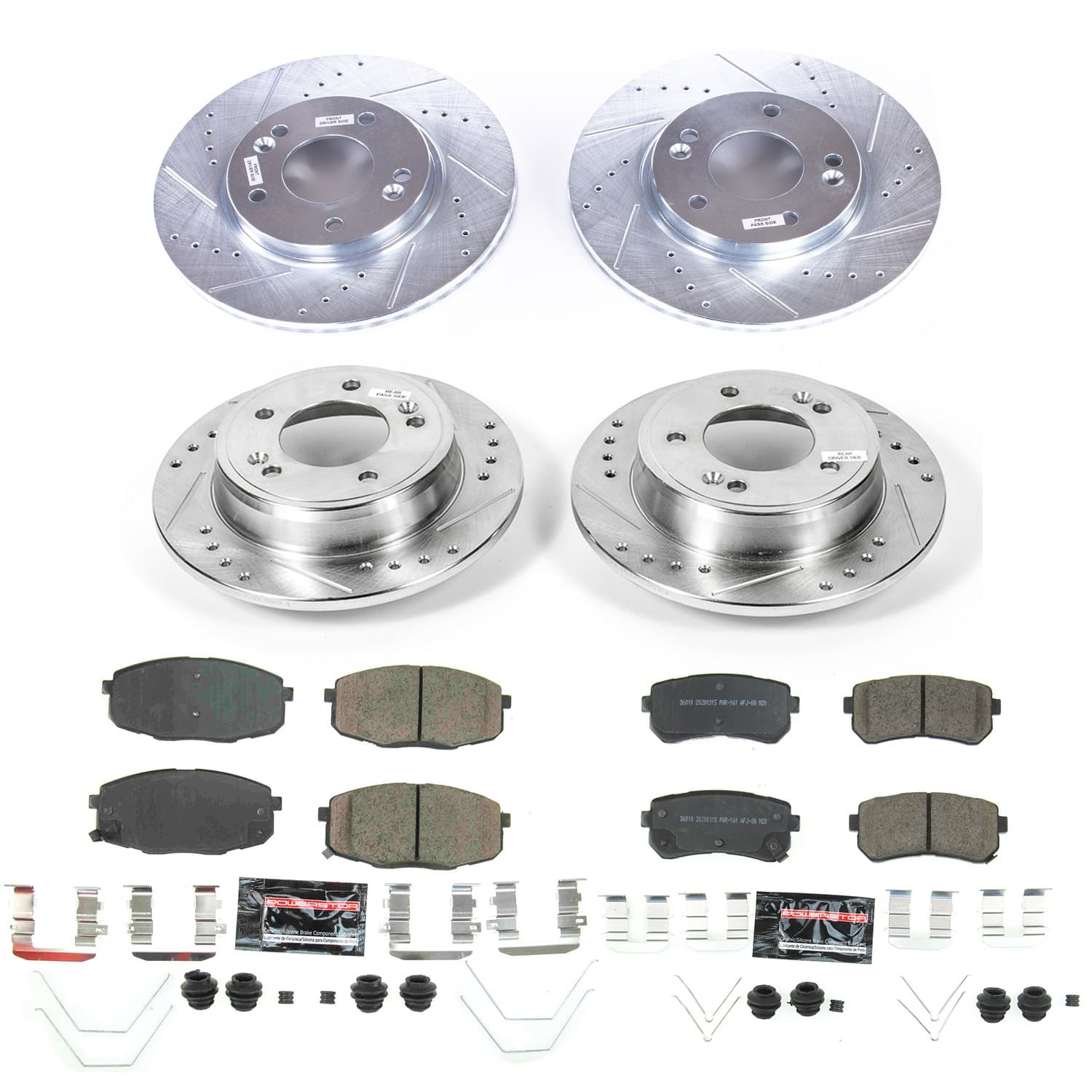 Power Stop - K8278 - Front and Rear - Disc Brake Pad and Rotor Kit image 1