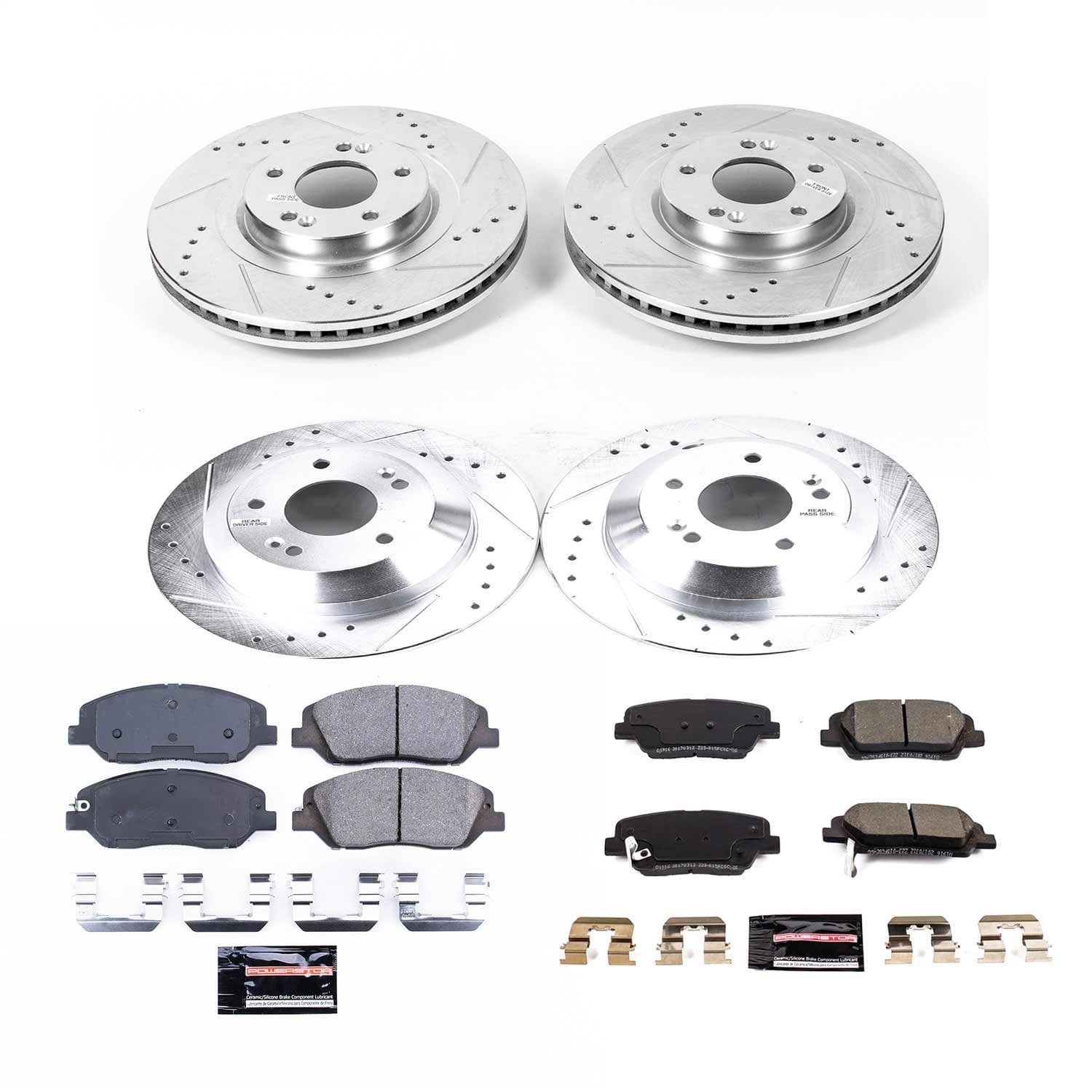 Power Stop - K8281 - Front and Rear - Disc Brake Pad and Rotor Kit image 1