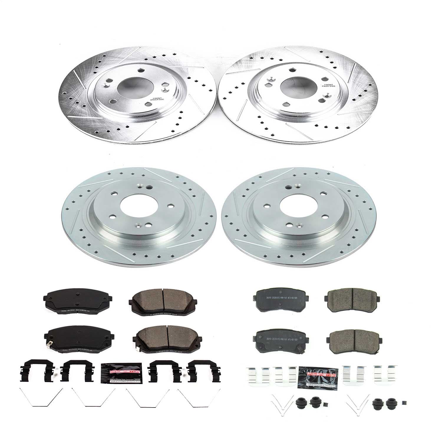 Power Stop - K8286 - Front and Rear - Disc Brake Pad and Rotor Kit image 1
