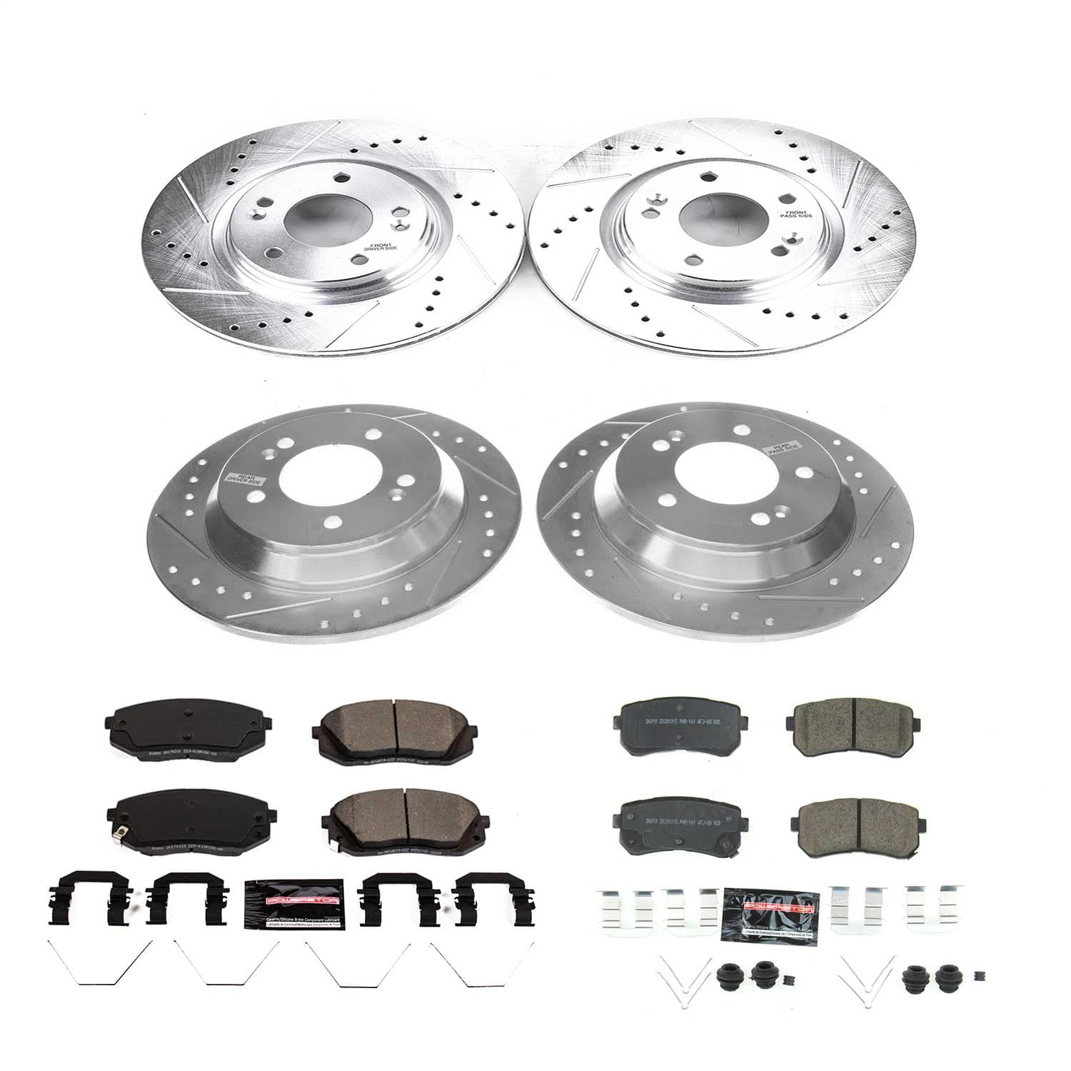 Power Stop - K8287 - Front and Rear - Disc Brake Pad and Rotor Kit image 1