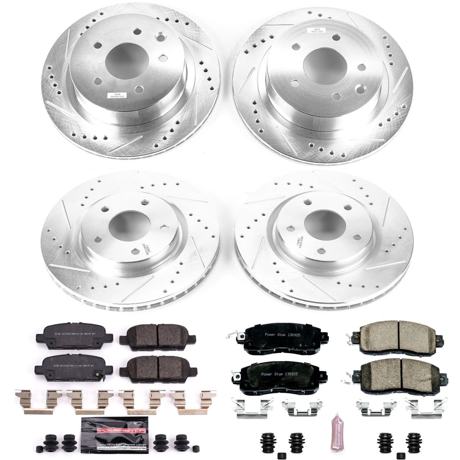 Power Stop - K8288 - Front and Rear - Disc Brake Pad and Rotor Kit image 1