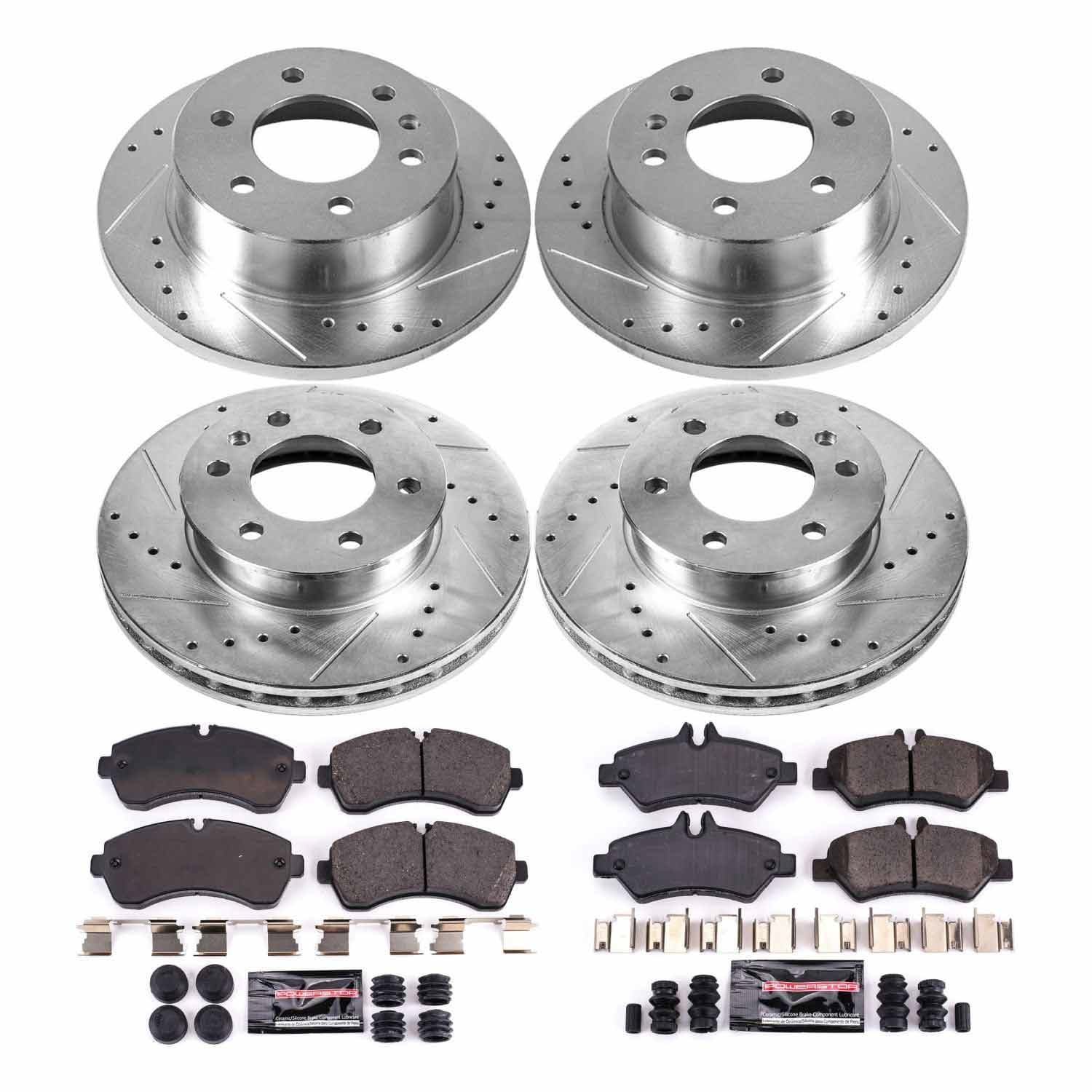 Power Stop - K8342 - Front and Rear - Disc Brake Pad and Rotor Kit image 1