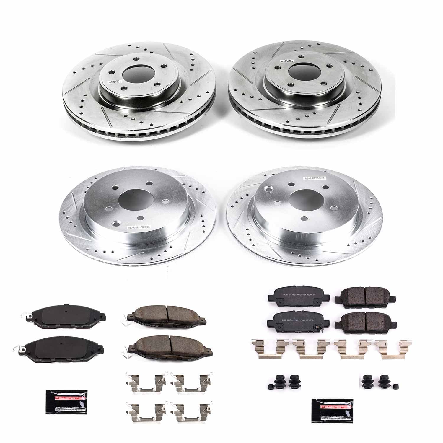 Power Stop - K8347 - Front and Rear - Disc Brake Pad and Rotor Kit image 1