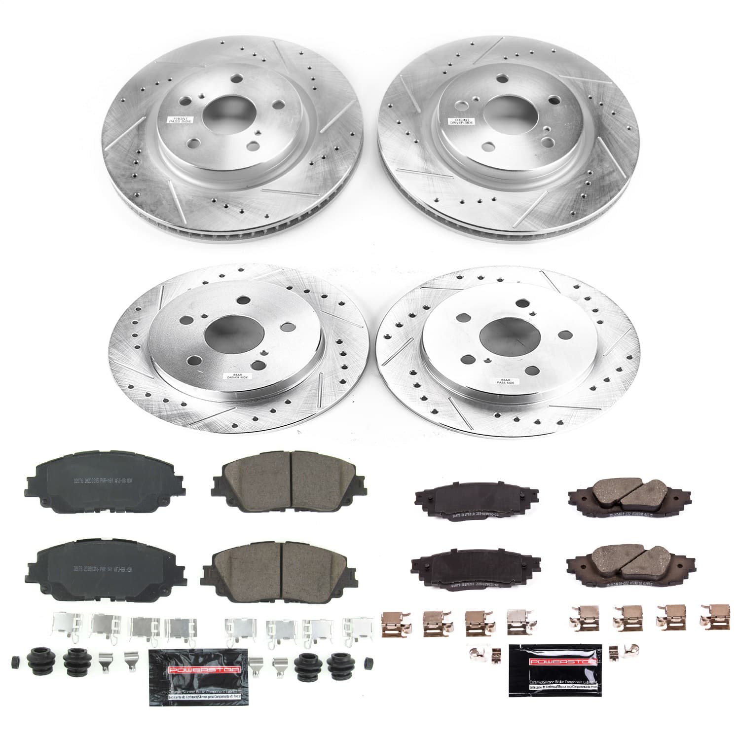 Power Stop - K8348 - Front and Rear - Disc Brake Pad and Rotor Kit image 1