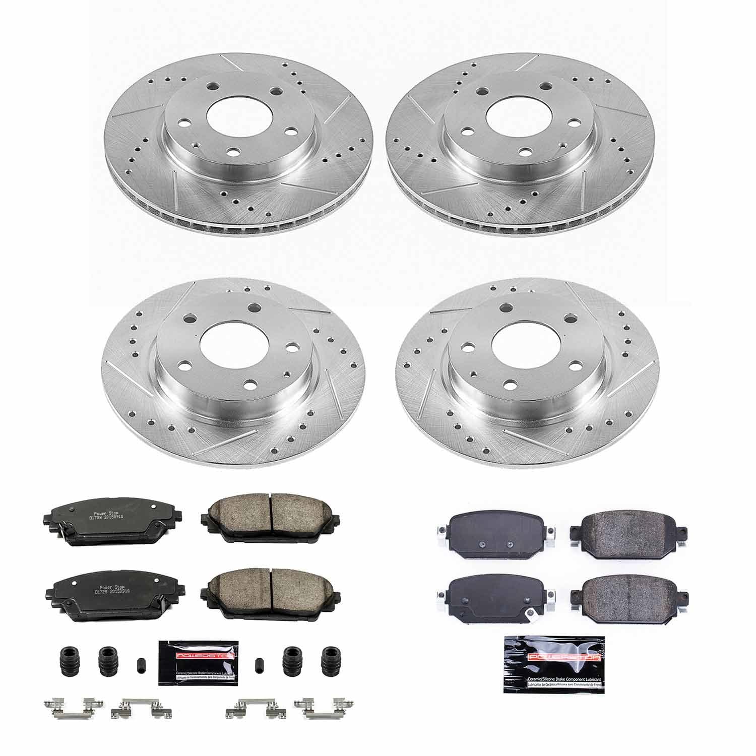 Power Stop - K8350 - Front and Rear - Disc Brake Pad and Rotor Kit image 1