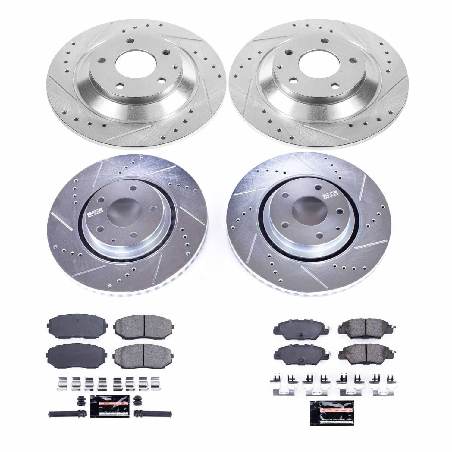 Power Stop - K8351 - Front and Rear - Disc Brake Pad and Rotor Kit image 1
