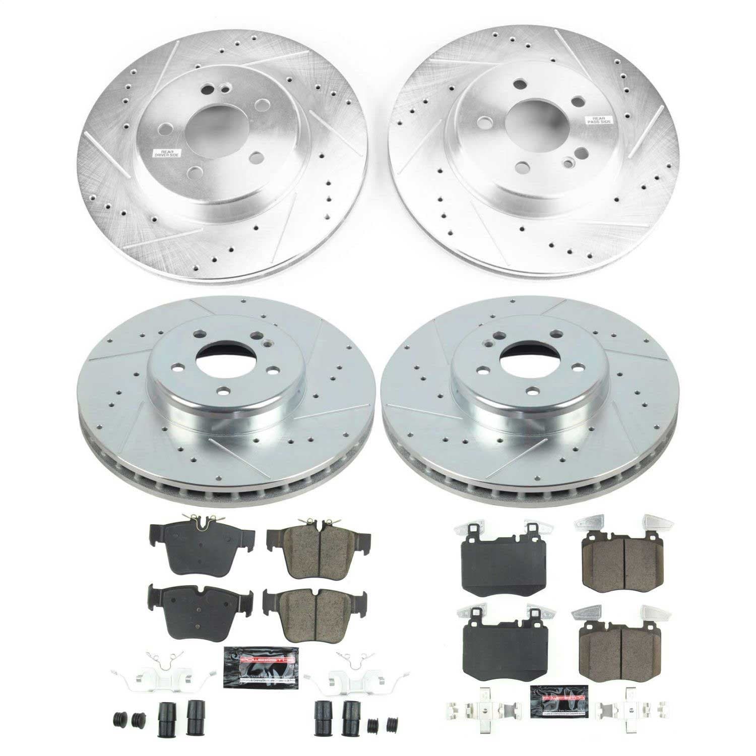 Power Stop - K8352 - Front and Rear - Disc Brake Pad and Rotor Kit image 1