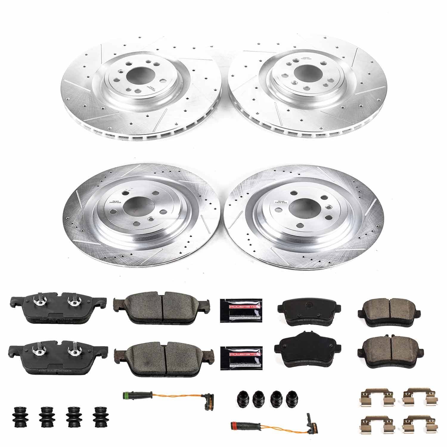 Power Stop - K8354 - Front and Rear - Disc Brake Pad and Rotor Kit image 1