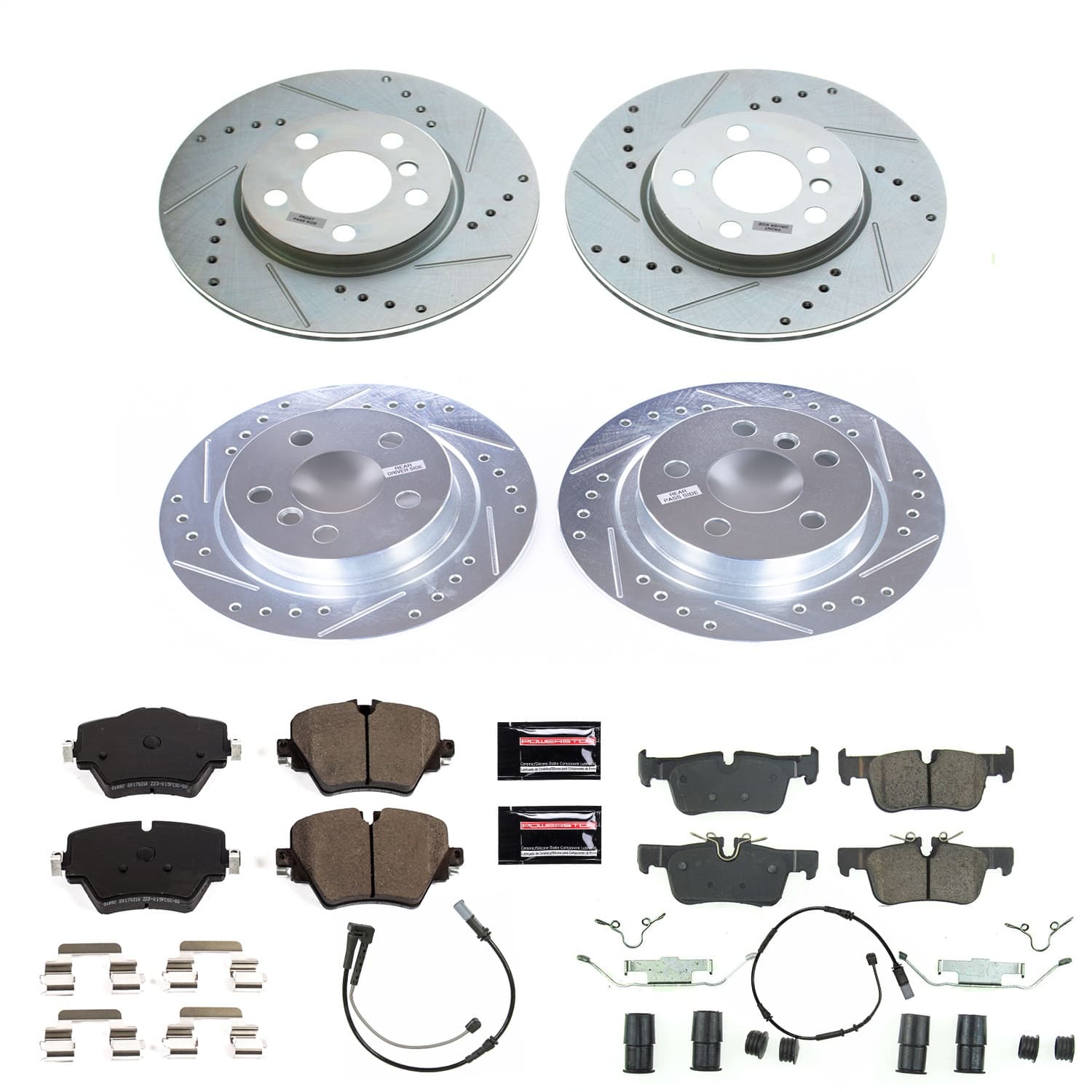 Power Stop - K8355 - Front and Rear - Disc Brake Pad and Rotor Kit image 1