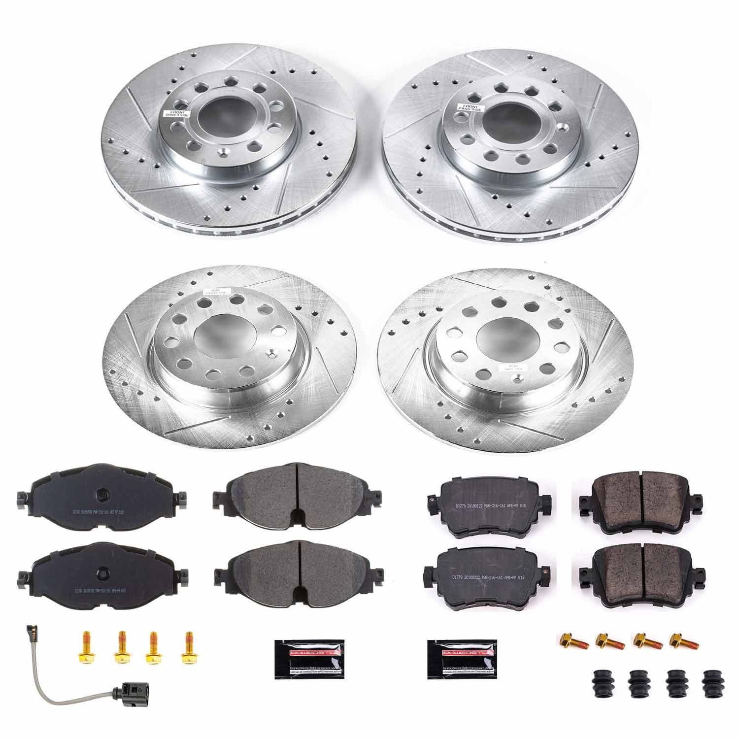 Power Stop - K8363 - Front and Rear - Disc Brake Pad and Rotor Kit image 1
