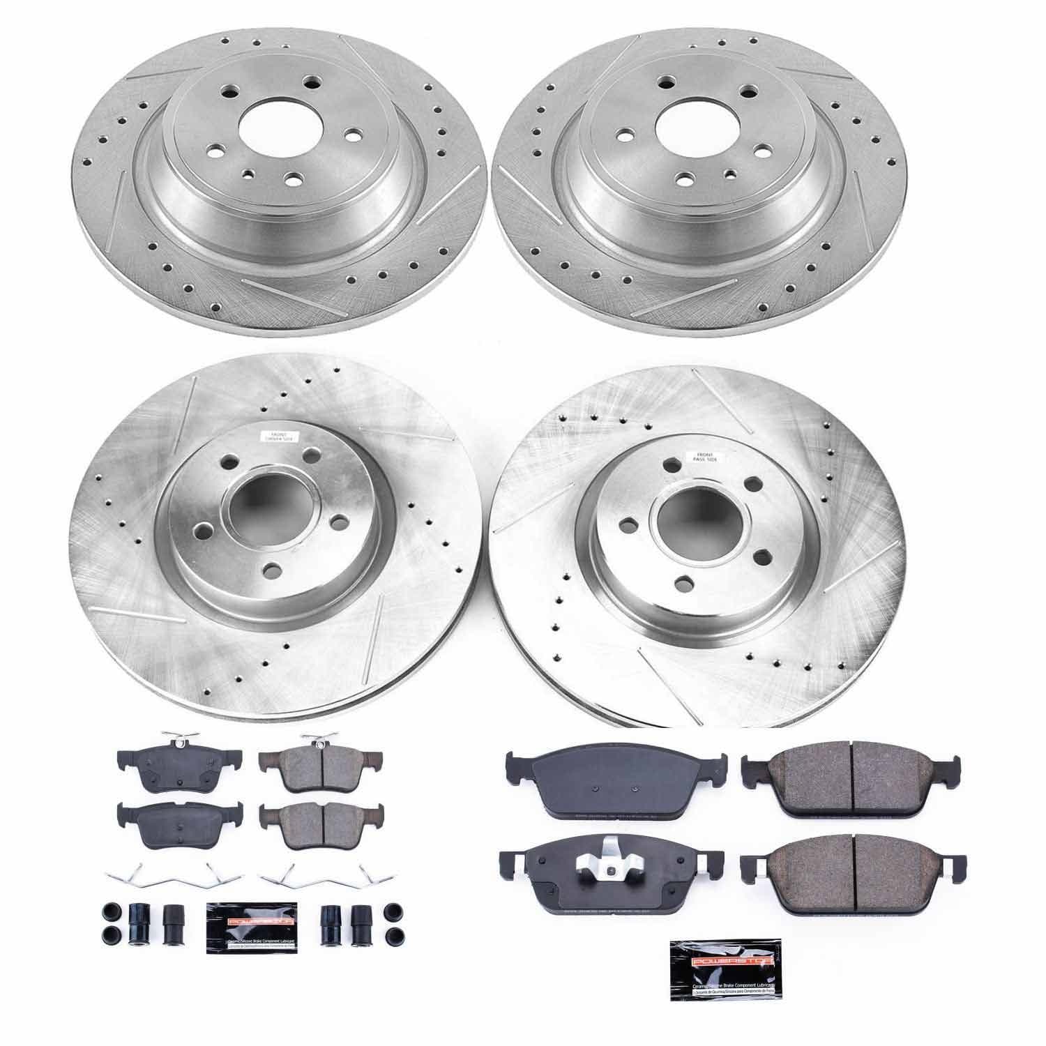 Power Stop - K8390 - Front and Rear - Disc Brake Pad and Rotor Kit image 1