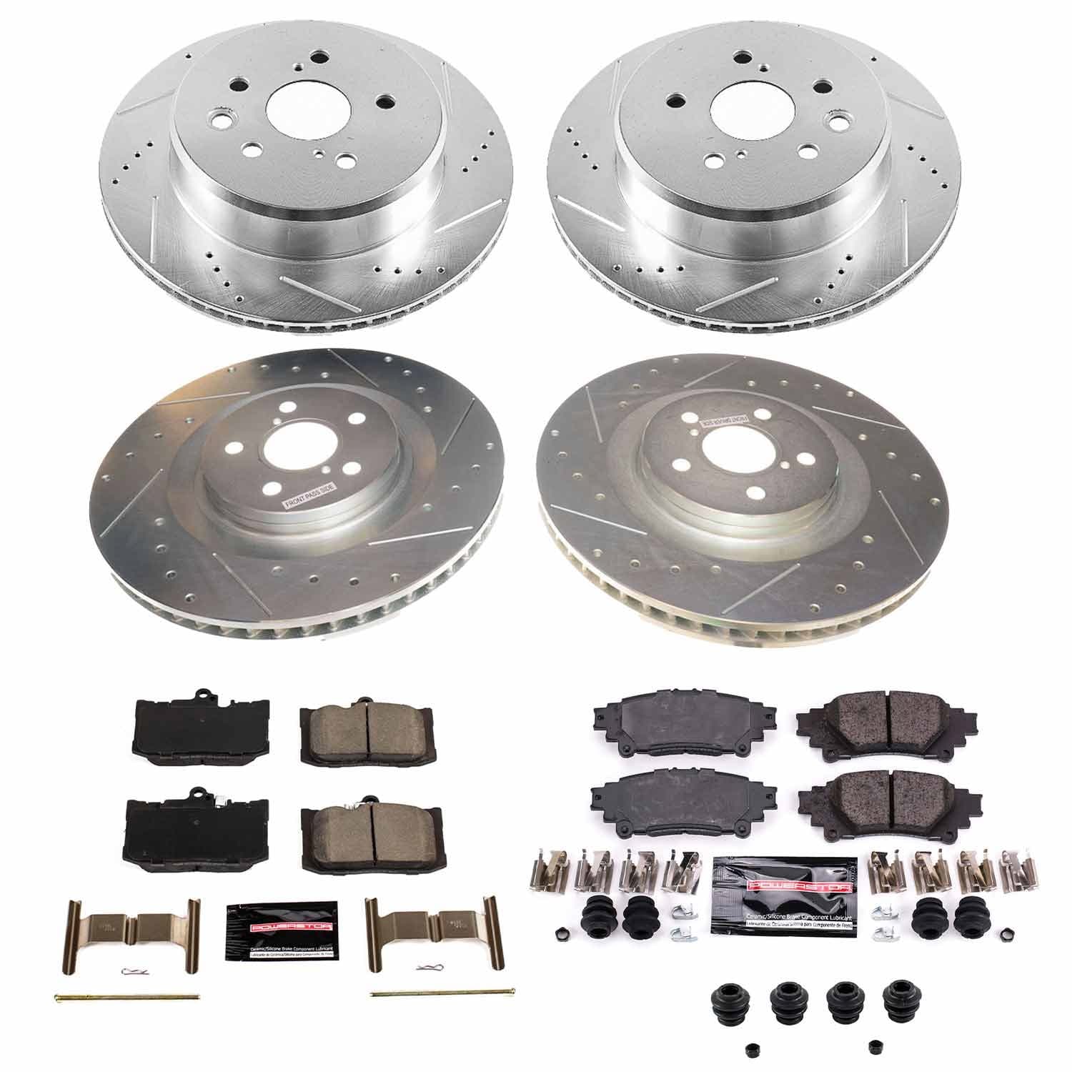 Power Stop - K8453-26 - Front and Rear - Disc Brake Pad and Rotor Kit image 1