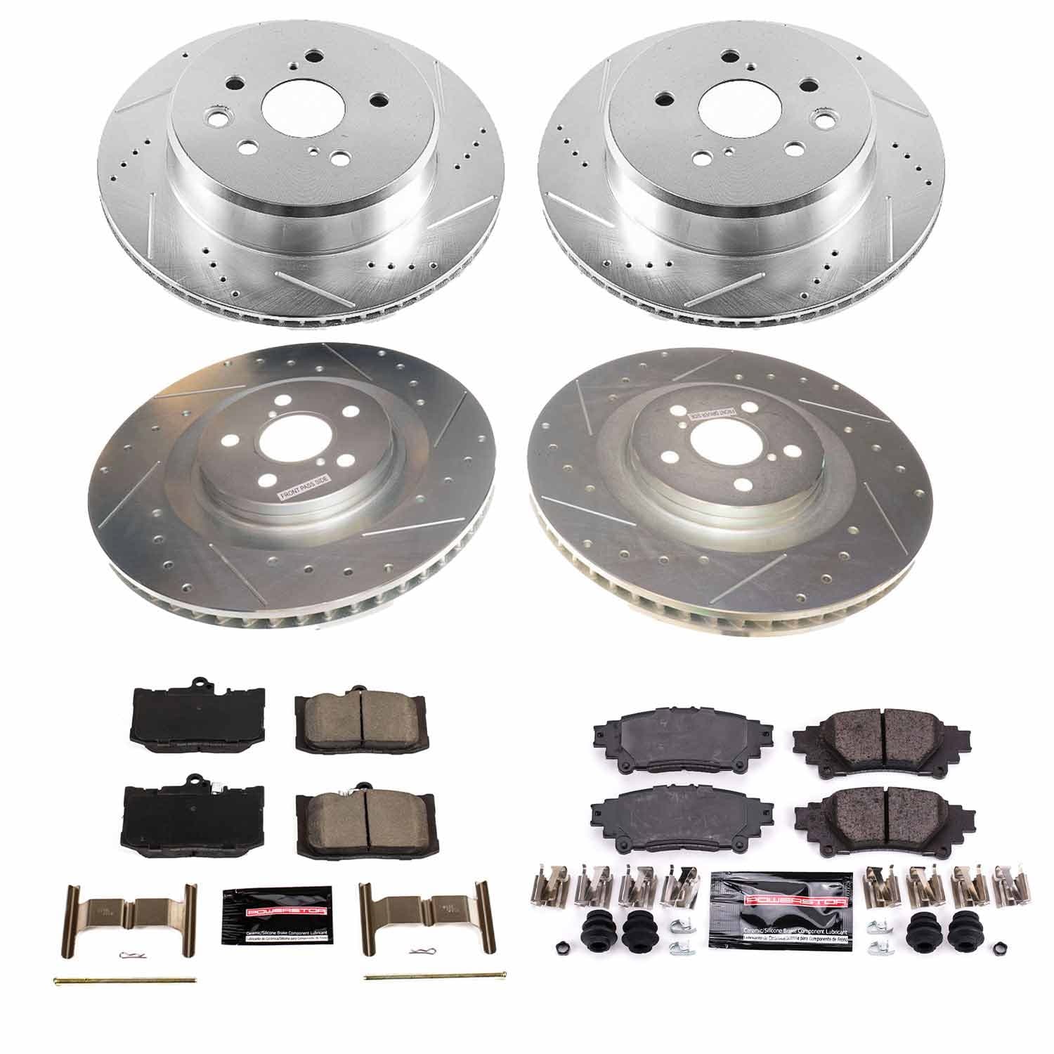 Power Stop - K8453 - Front and Rear - Disc Brake Pad and Rotor Kit image 1