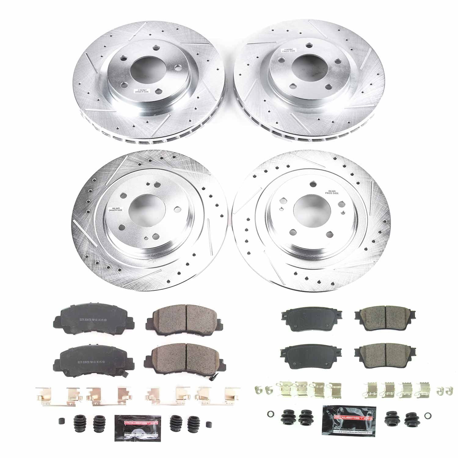 Power Stop - K8460 - Front and Rear - Disc Brake Pad and Rotor Kit image 1