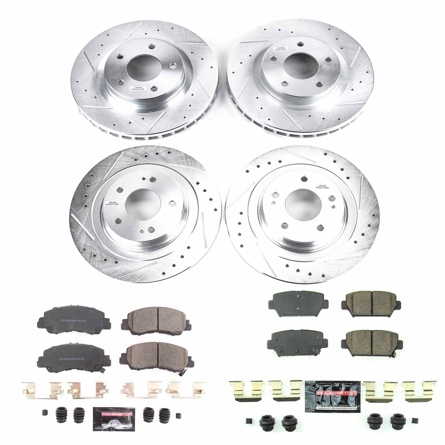 Power Stop - K8461 - Front and Rear - Disc Brake Pad and Rotor Kit image 1