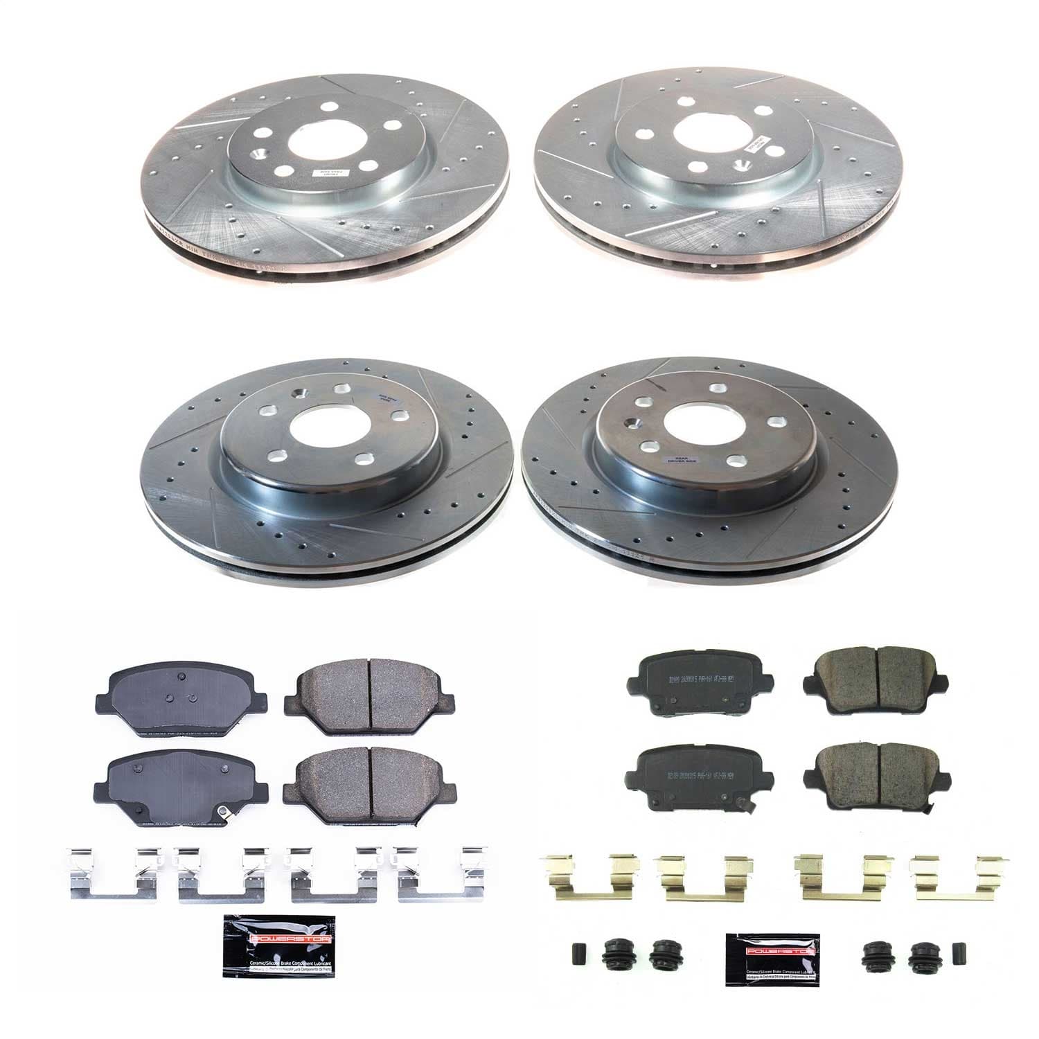 Power Stop - K8504 - Front and Rear - Disc Brake Pad and Rotor Kit image 1