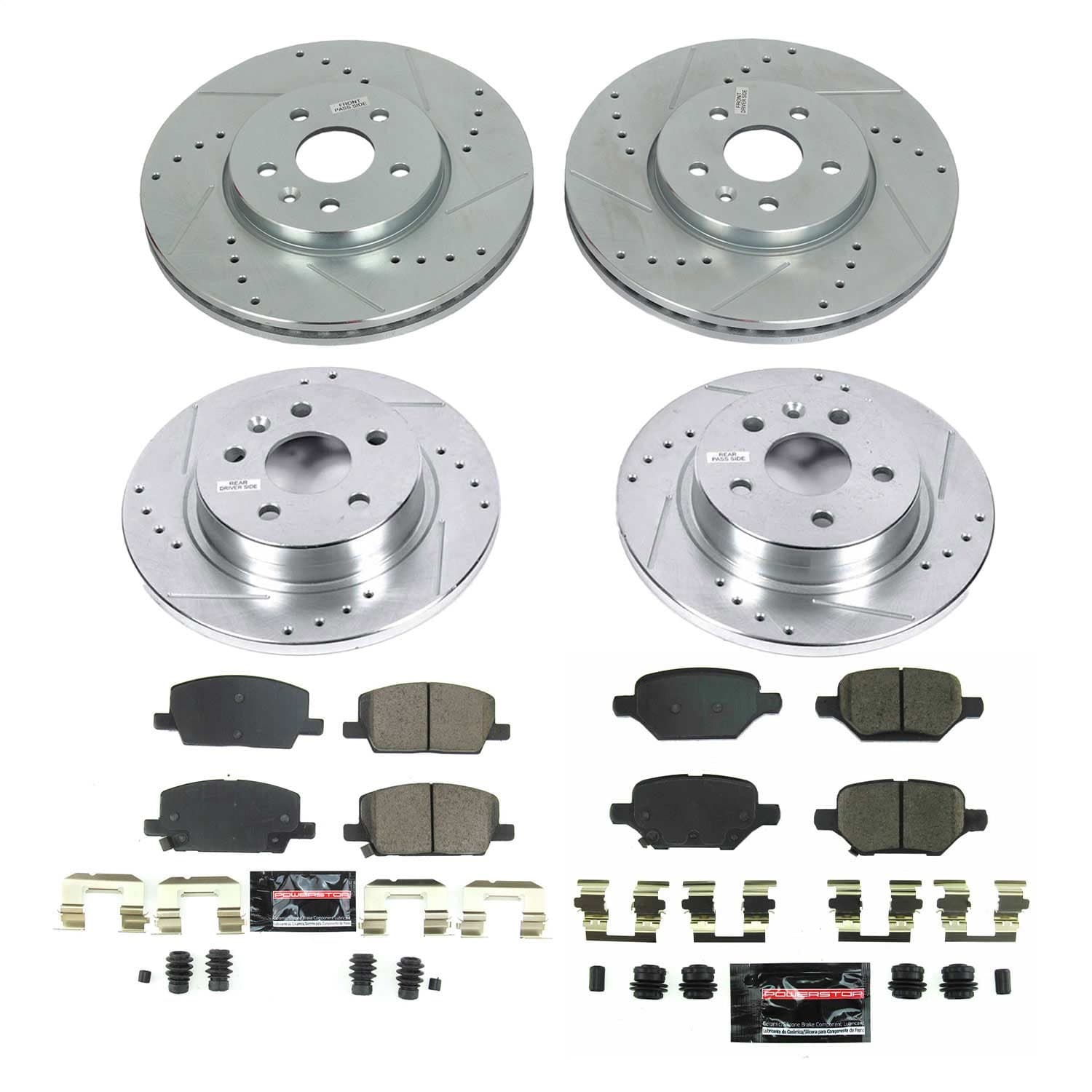 Power Stop - K8505 - Front and Rear - Disc Brake Pad and Rotor Kit image 1