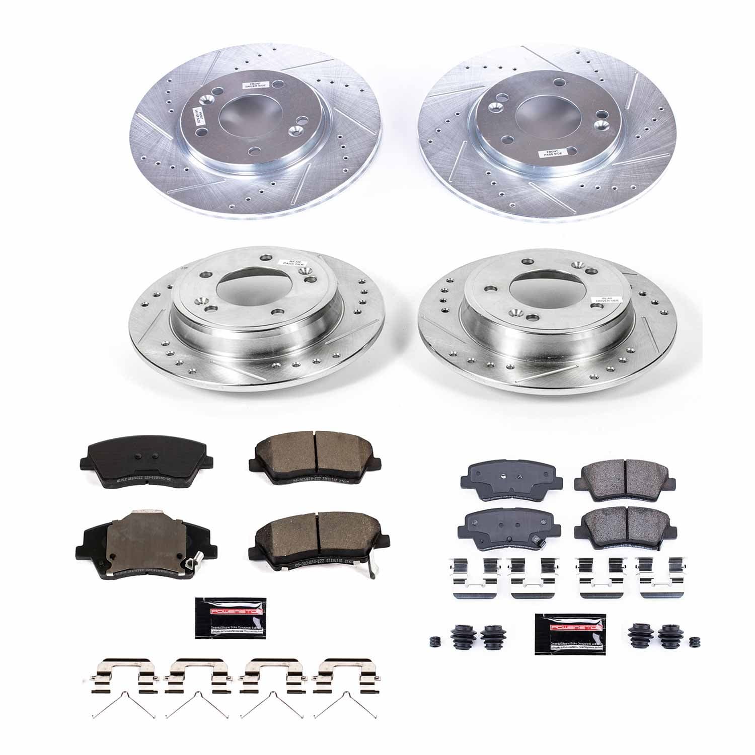 Power Stop - K8508 - Front and Rear - Disc Brake Pad and Rotor Kit image 1
