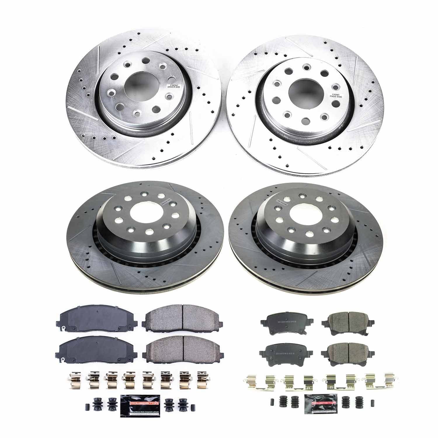 Power Stop - K8509 - Front and Rear - Disc Brake Pad and Rotor Kit image 1