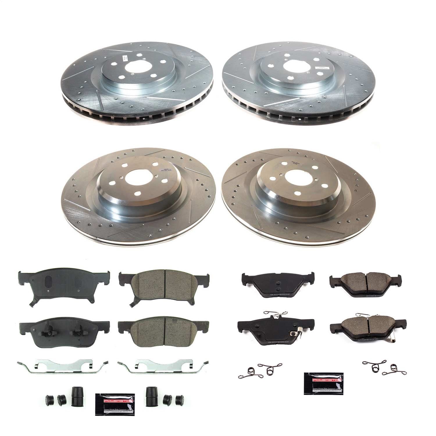 Power Stop - K8518 - Front and Rear - Disc Brake Pad and Rotor Kit image 1