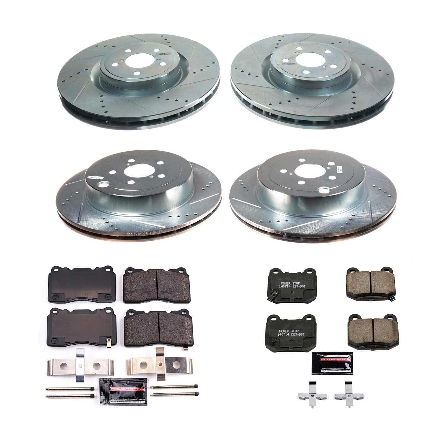 Power Stop - K8519 - Front and Rear - Disc Brake Pad and Rotor Kit image 1