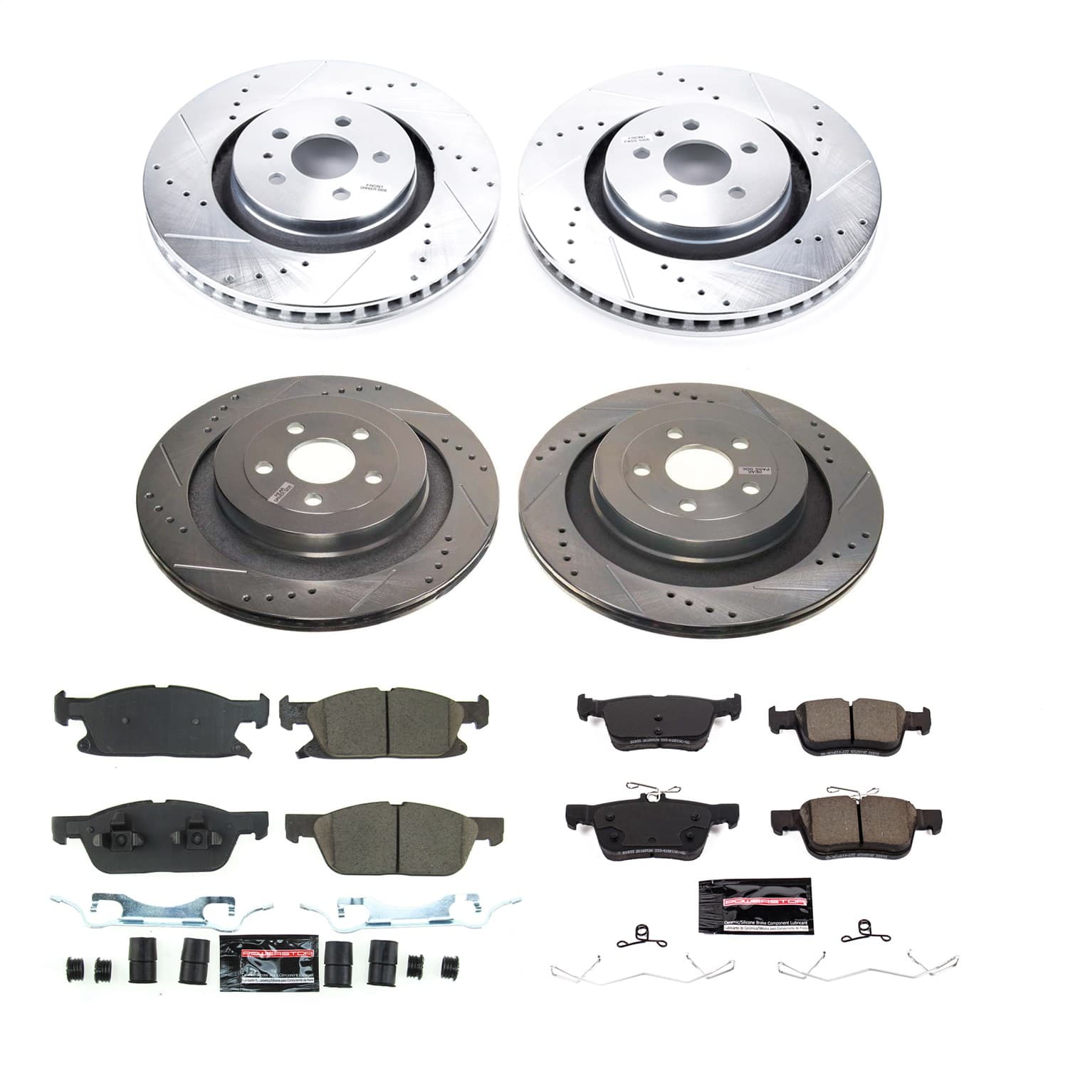 Power Stop - K8535 - Front and Rear - Disc Brake Pad and Rotor Kit image 1