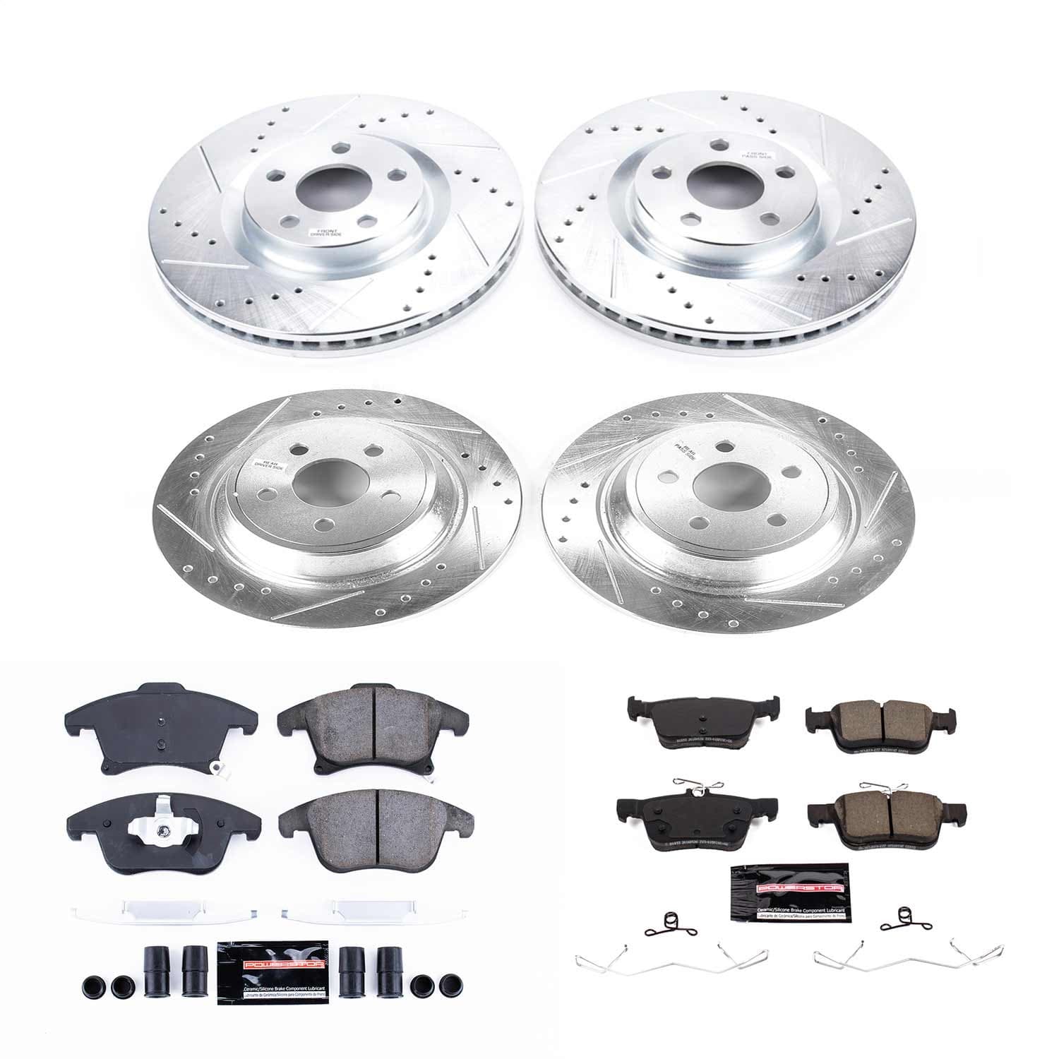 Power Stop - K8541 - Front and Rear - Disc Brake Pad and Rotor Kit image 1