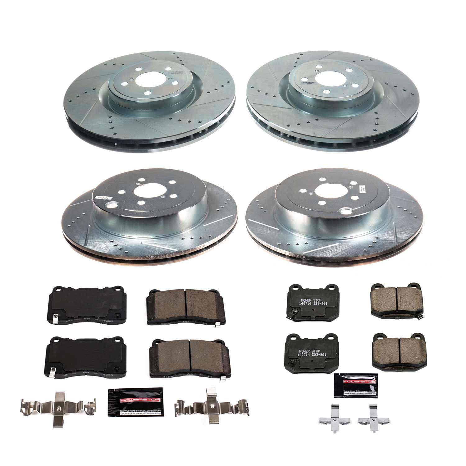 Power Stop - K8611 - Front and Rear - Disc Brake Pad and Rotor Kit image 1