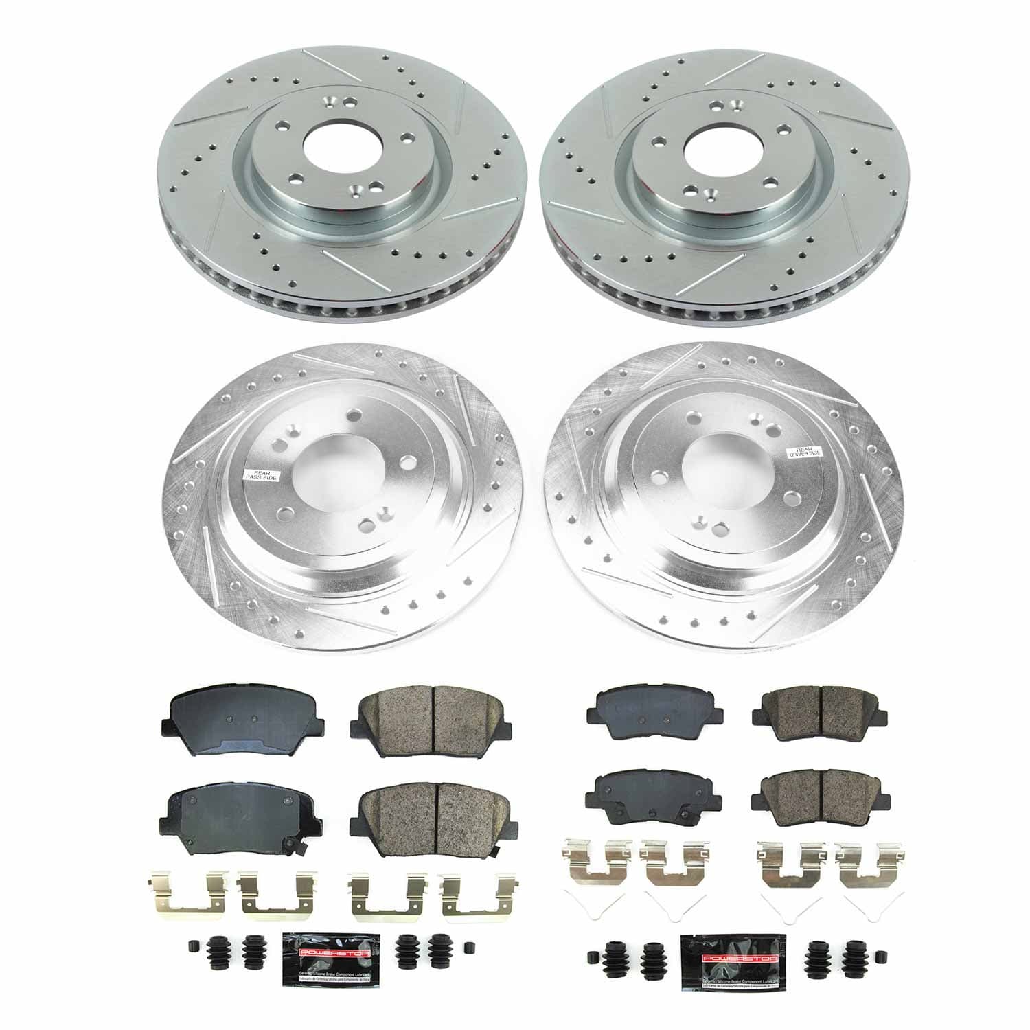 Power Stop - K8612 - Front and Rear - Disc Brake Pad and Rotor Kit image 1