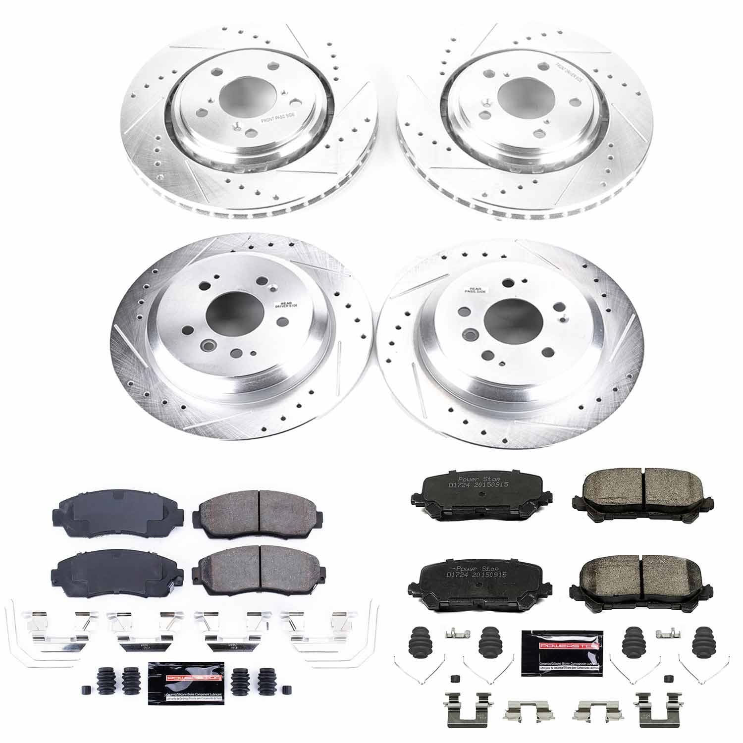 Power Stop - K8613 - Front and Rear - Disc Brake Pad and Rotor Kit image 1