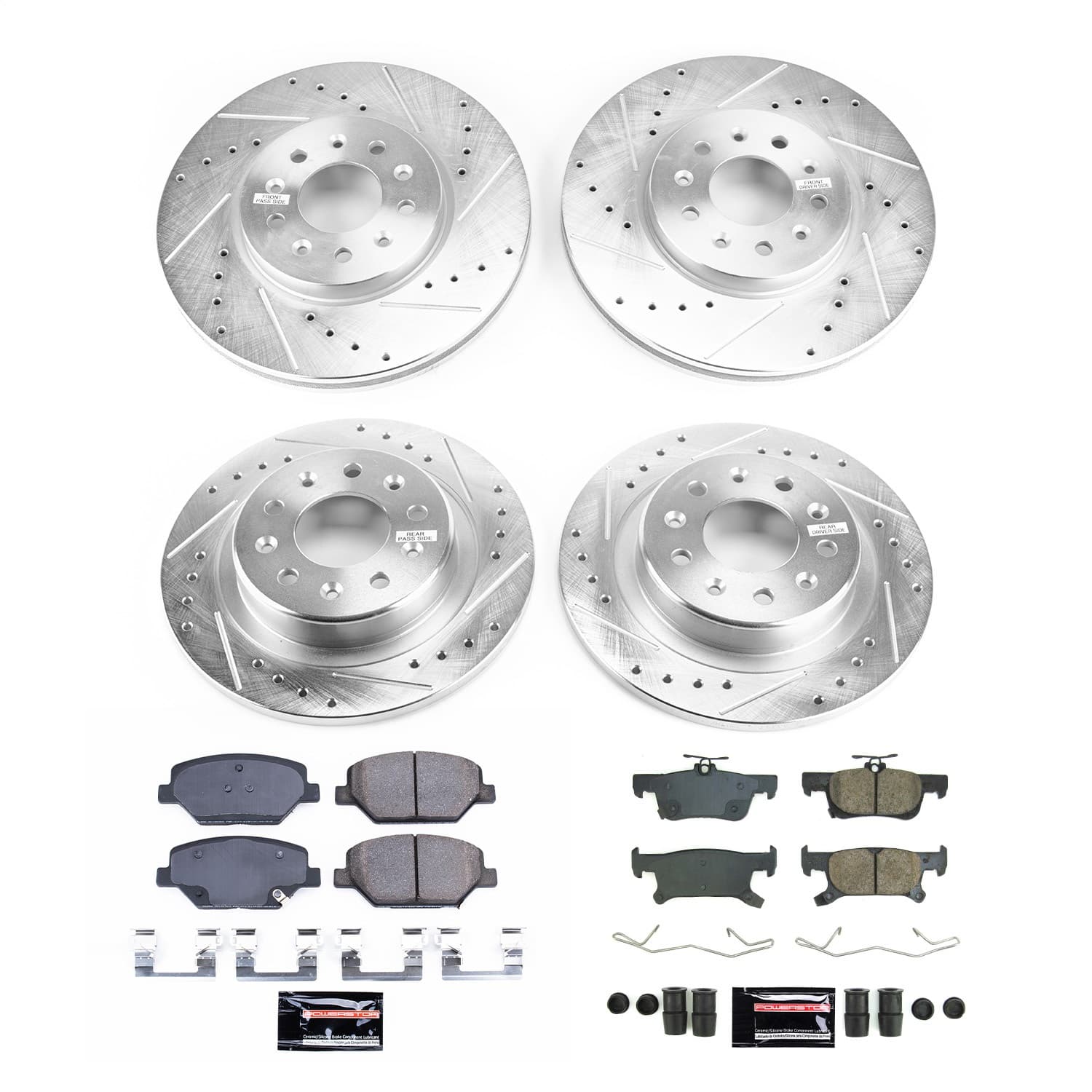 Power Stop - K8632 - Front and Rear - Disc Brake Pad and Rotor Kit image 1