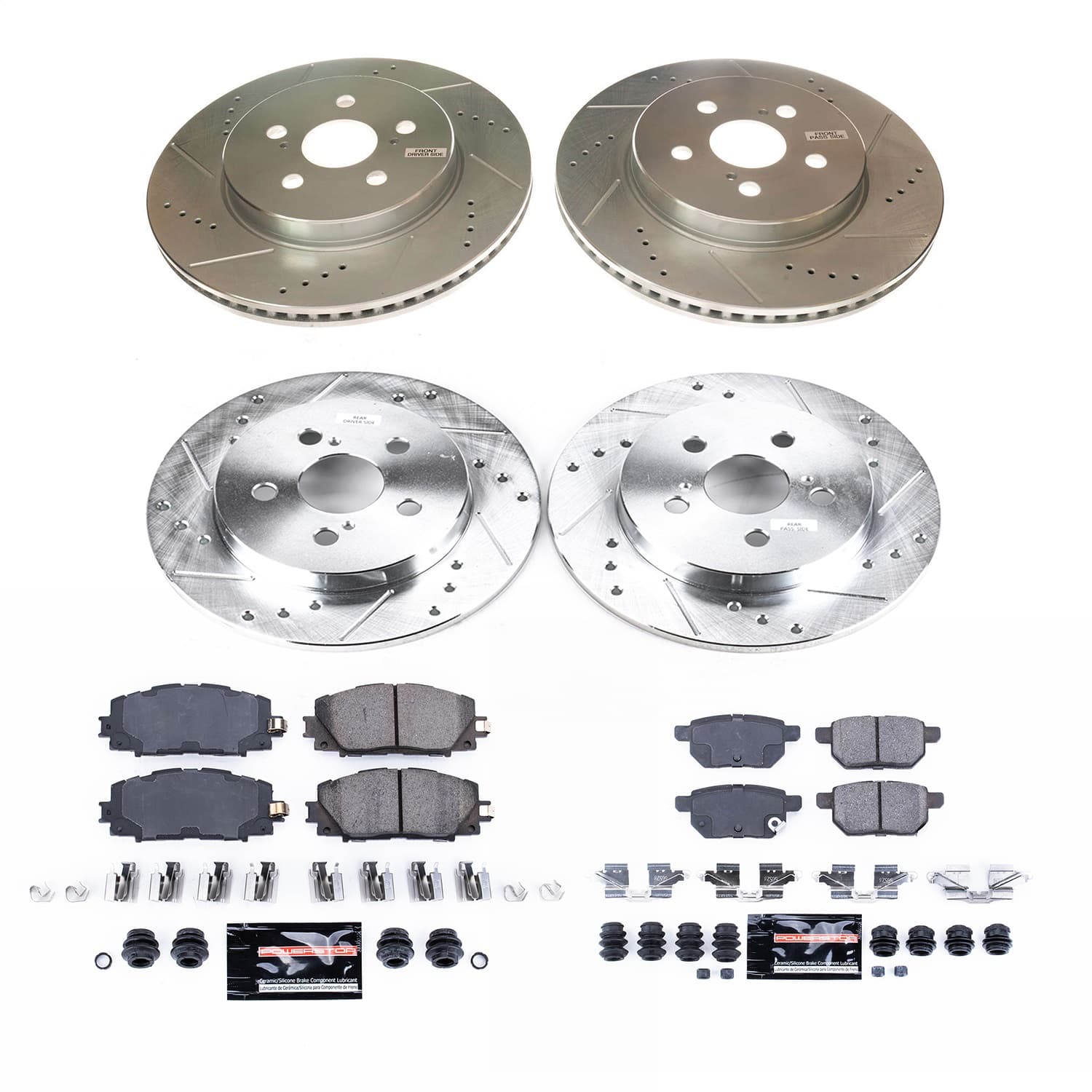Power Stop - K8634 - Front and Rear - Disc Brake Pad and Rotor Kit image 1