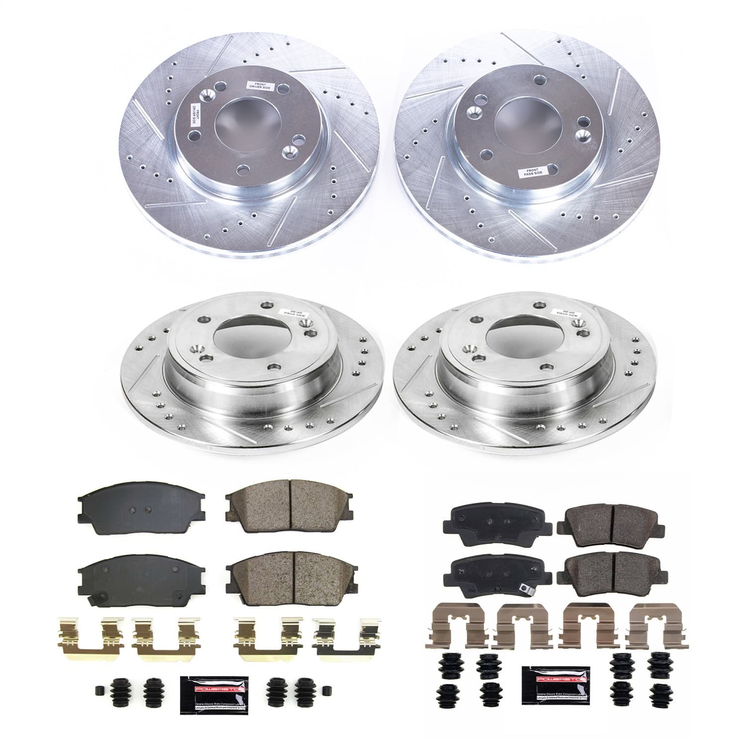 Power Stop - K8686 - Front and Rear - Disc Brake Pad and Rotor Kit image 1