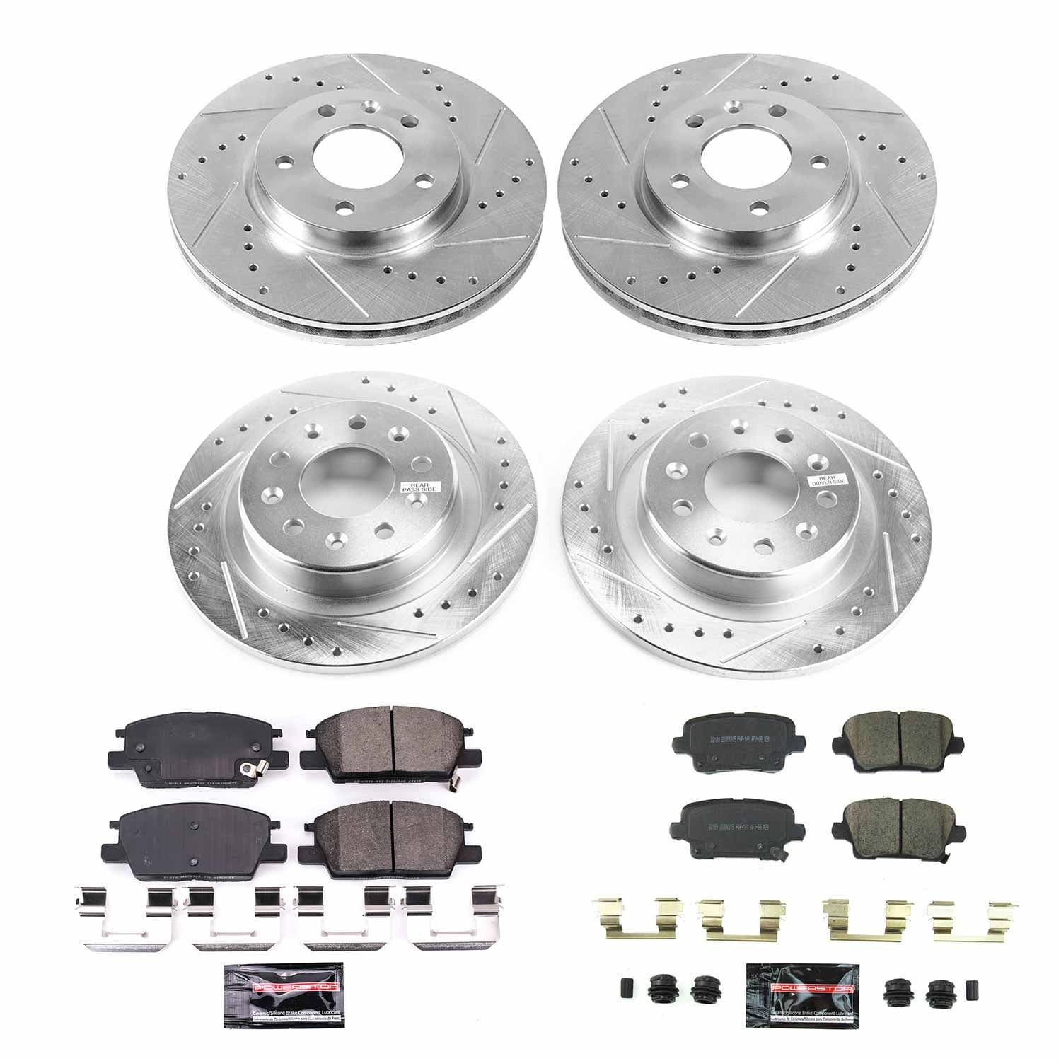 Power Stop - K8689 - Front and Rear - Disc Brake Pad and Rotor Kit image 1