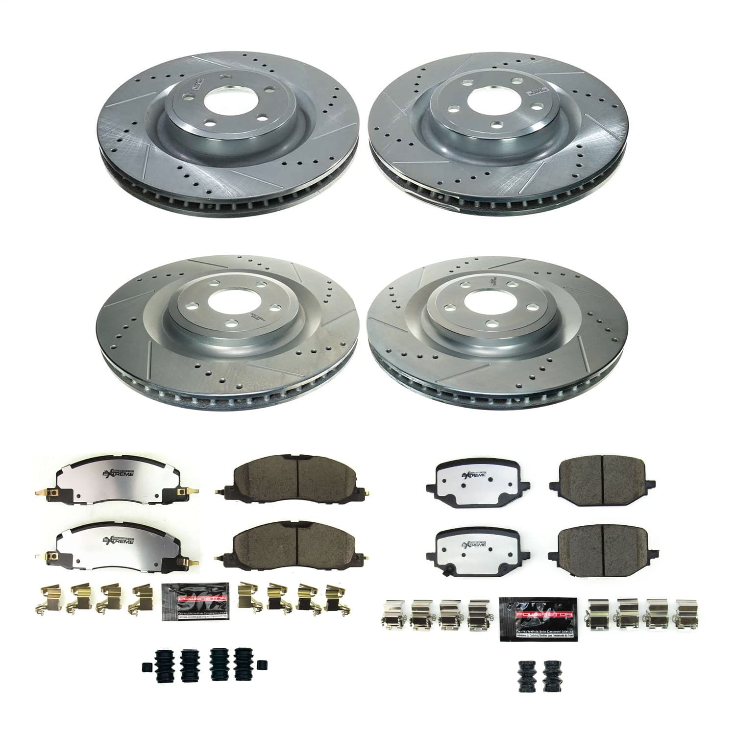 Power Stop - K8696-36 - Front and Rear - Disc Brake Pad and Rotor Kit image 1