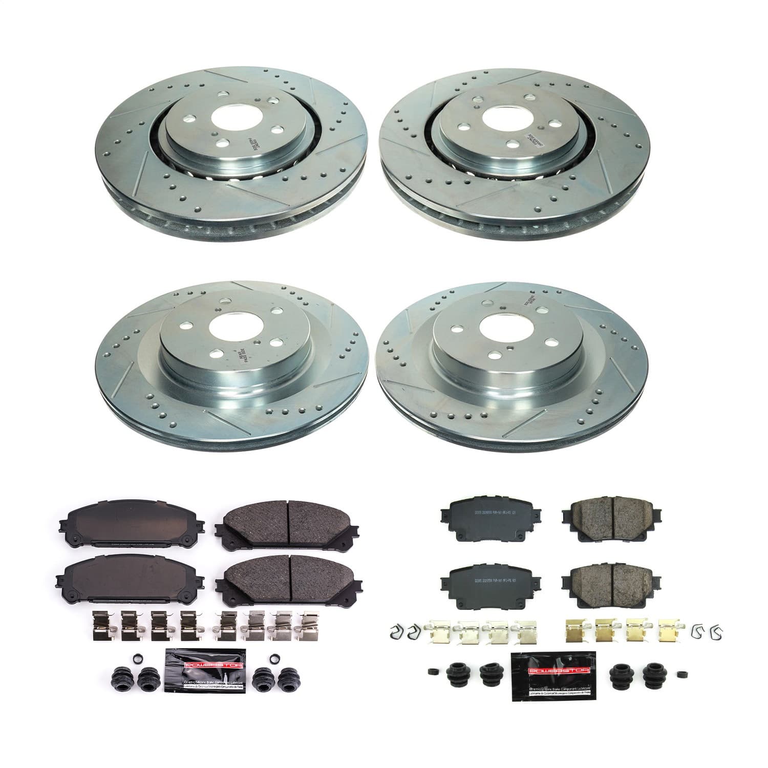 Power Stop - K8736 - Front and Rear - Disc Brake Pad and Rotor Kit image 1