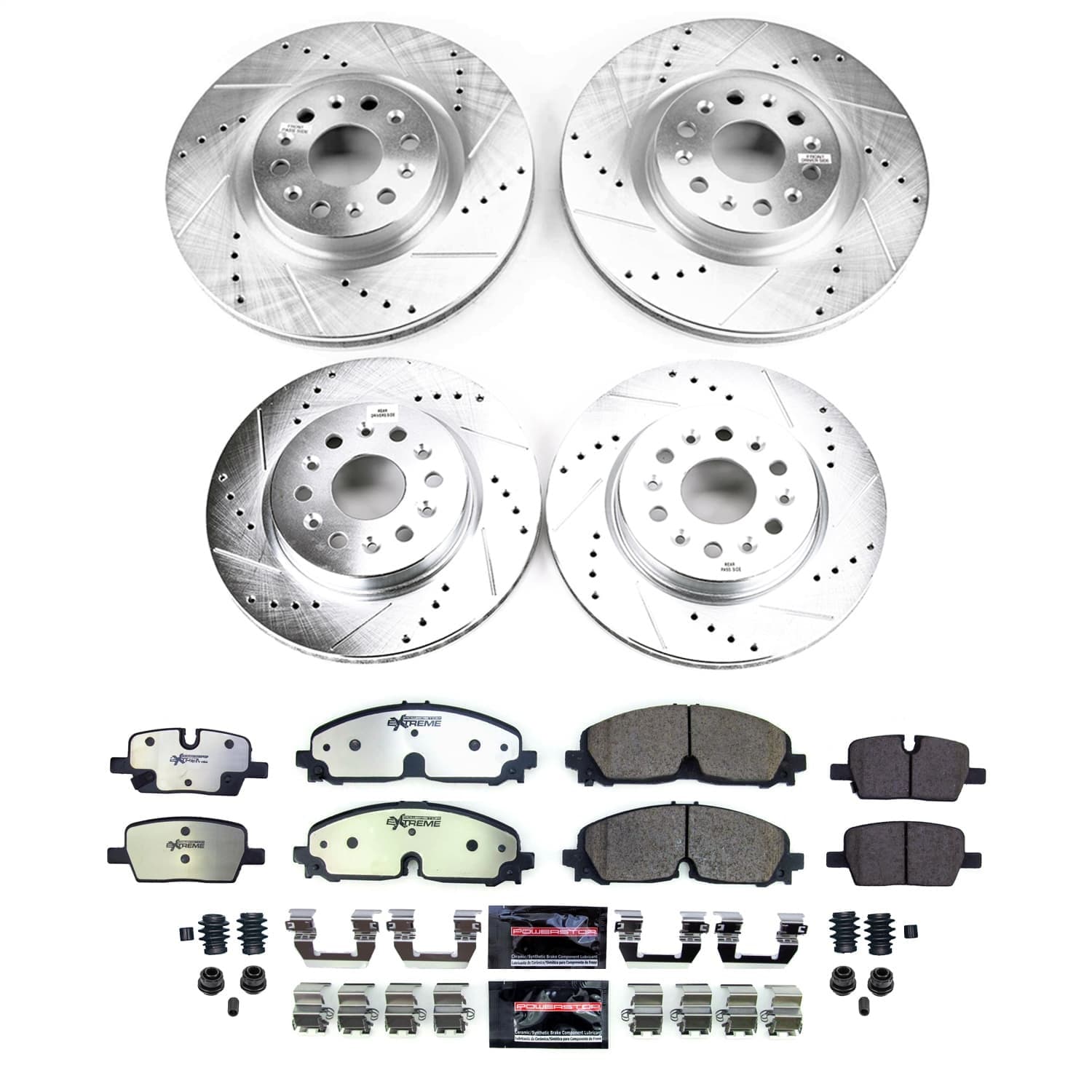 Power Stop - K8796-36 - Front and Rear - Disc Brake Pad and Rotor Kit image 1