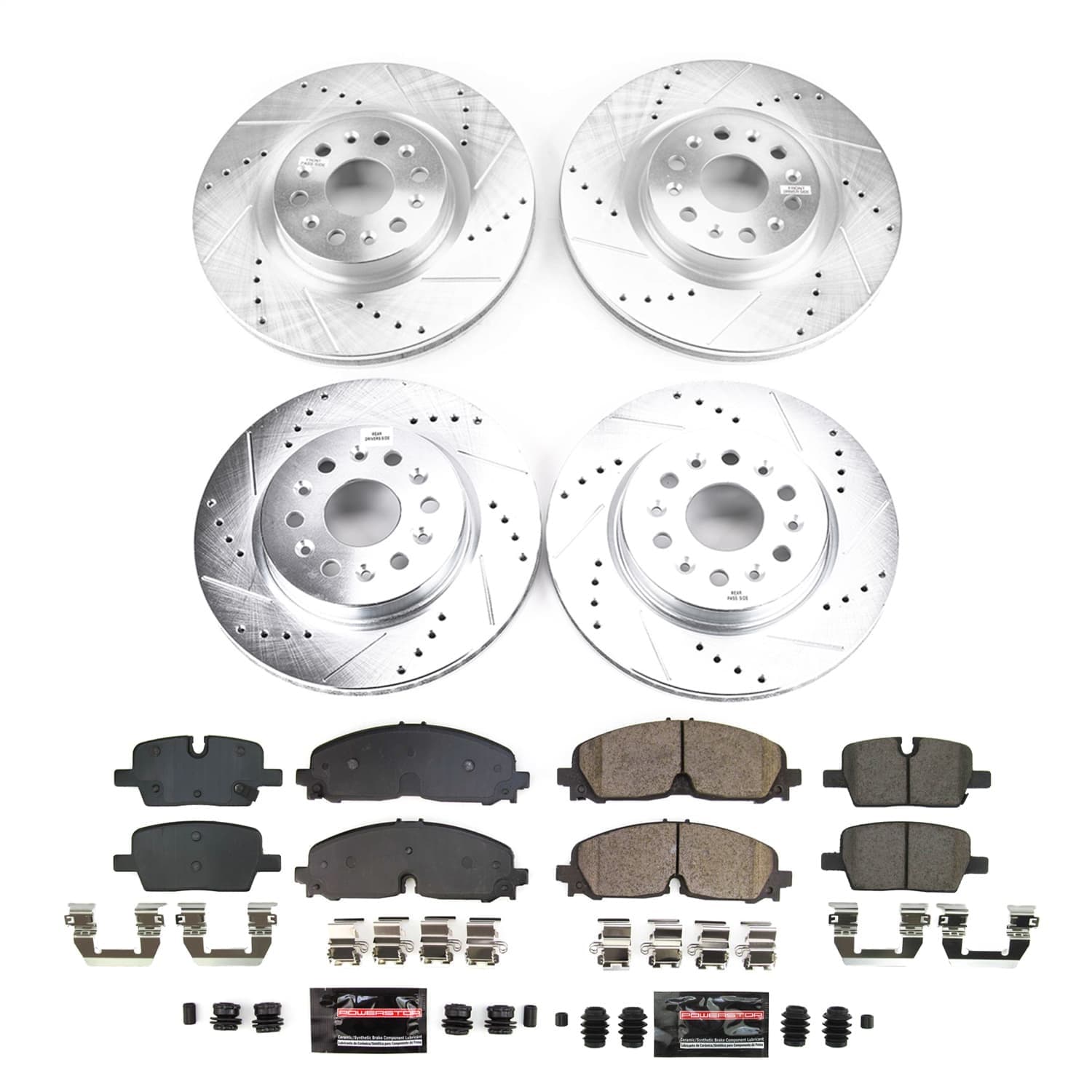 Power Stop - K8796 - Front and Rear - Disc Brake Pad and Rotor Kit image 1