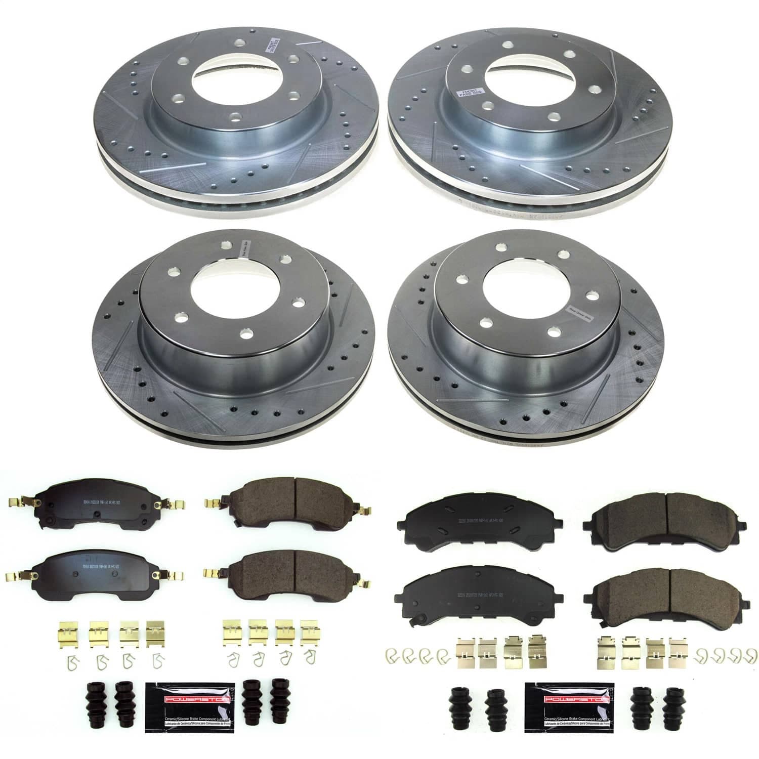 Power Stop - K8802 - Front and Rear - Disc Brake Pad and Rotor Kit image 1