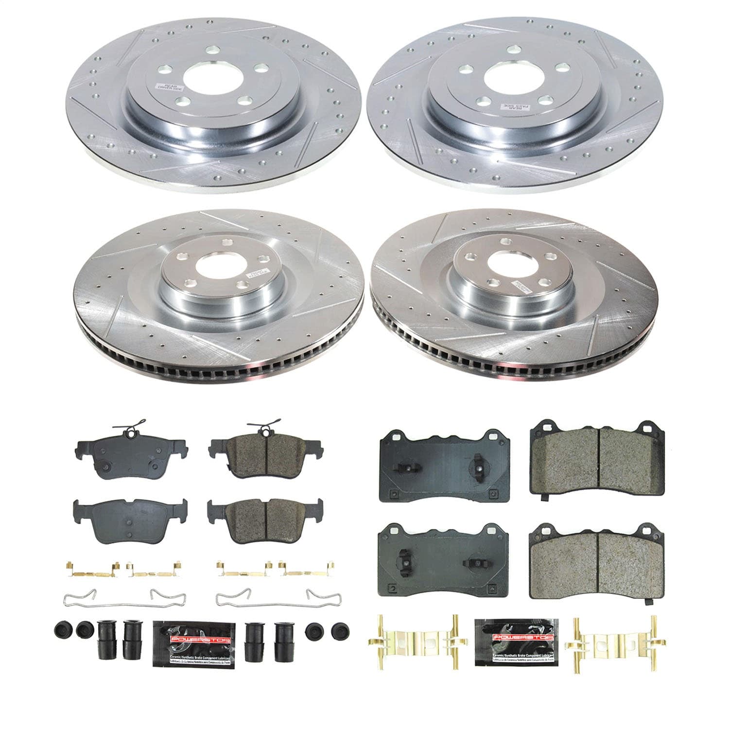 Power Stop - K8805 - Front and Rear - Disc Brake Pad and Rotor Kit image 1