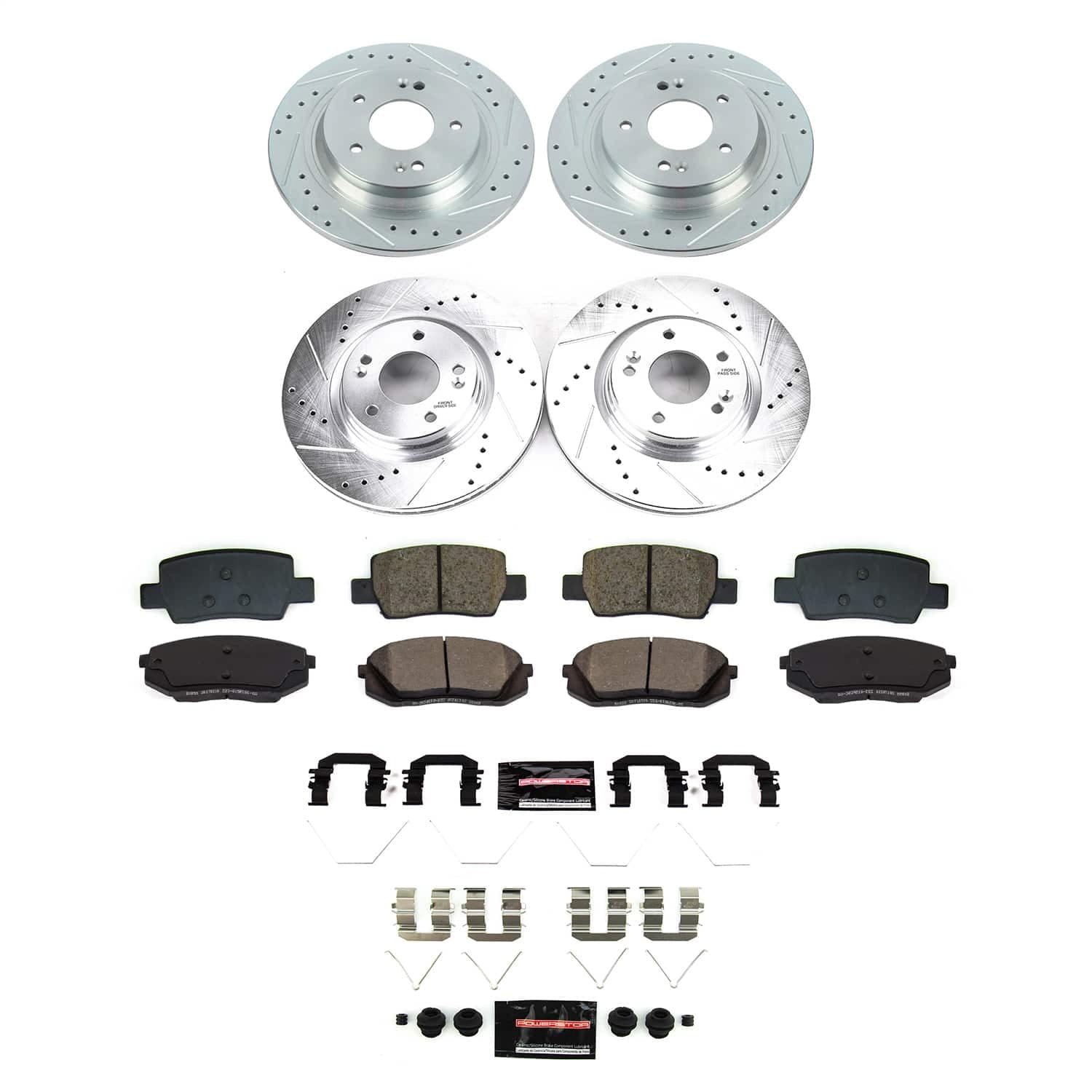 Power Stop - K8811 - Front and Rear - Disc Brake Pad and Rotor Kit image 1