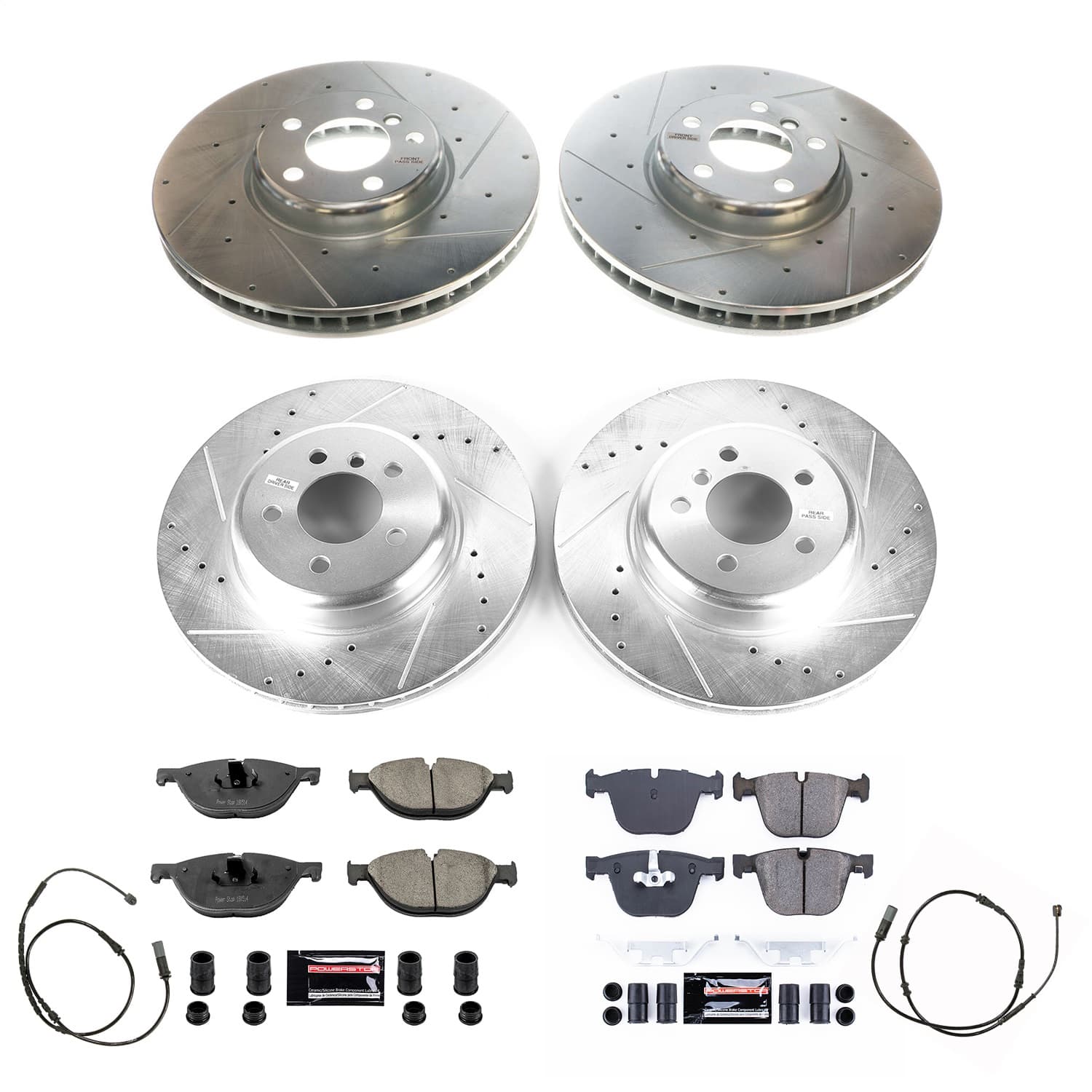 Power Stop - K8849 - Front and Rear - Disc Brake Pad and Rotor Kit image 1