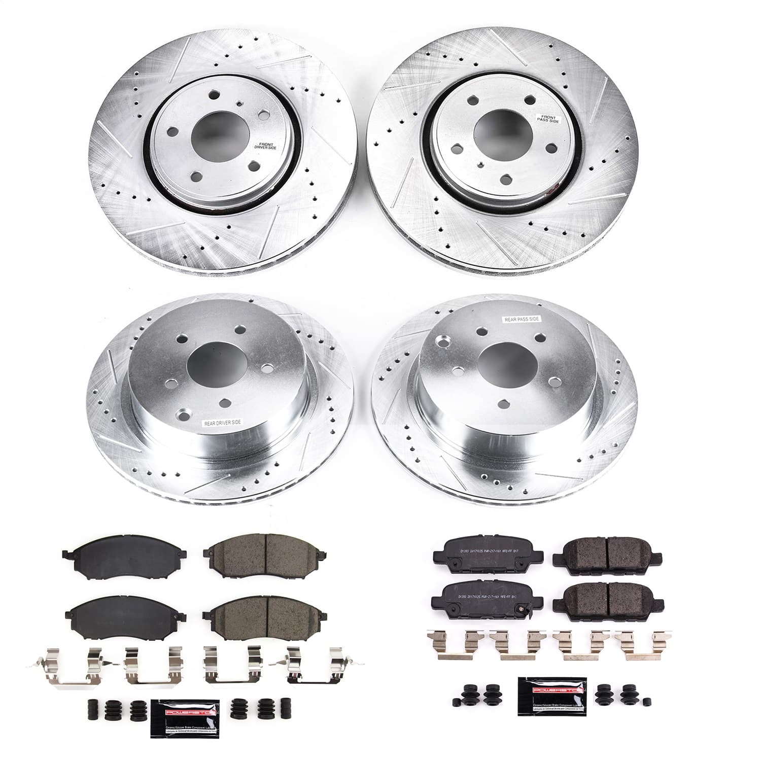 Power Stop - K8878 - Front and Rear - Disc Brake Pad and Rotor Kit image 1